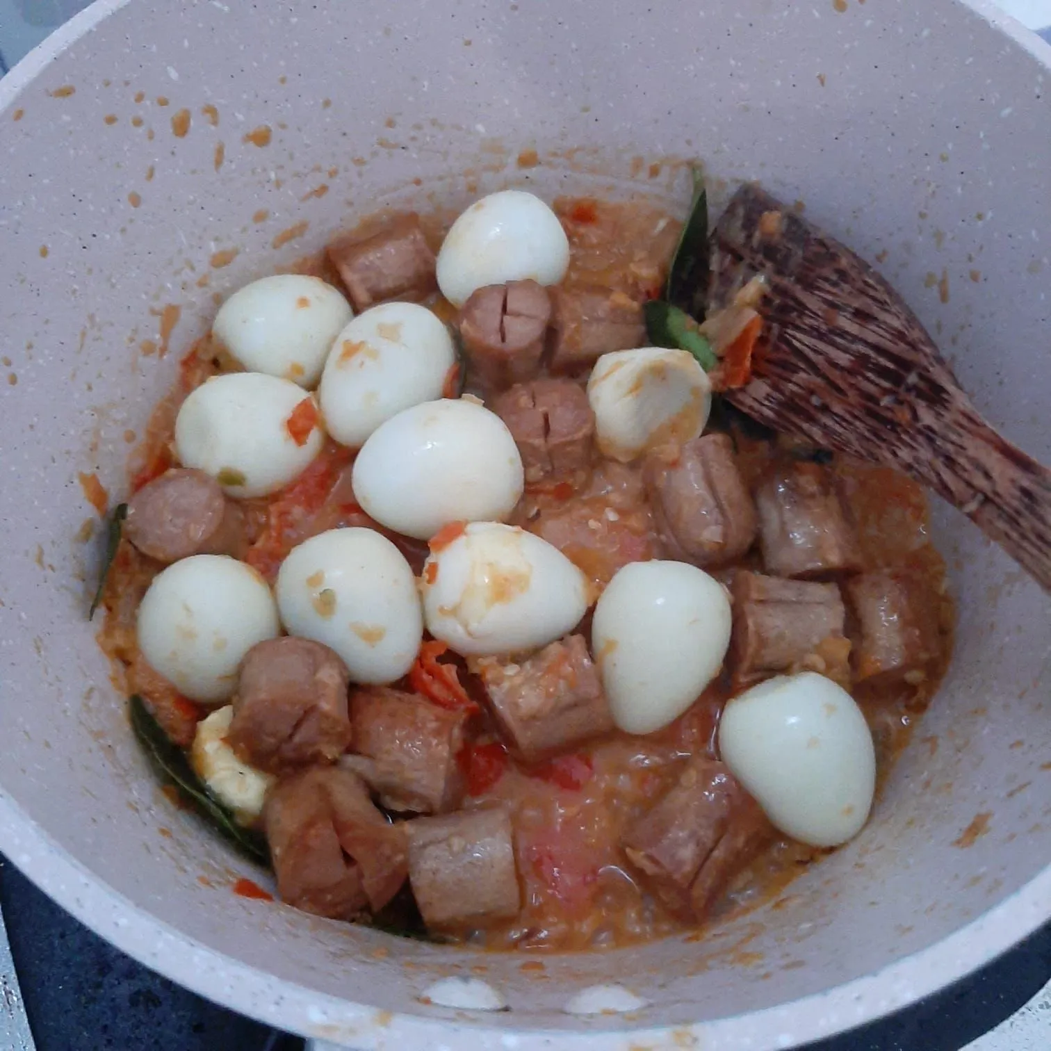 Step 5 Balado Telur Puyuh Sosis