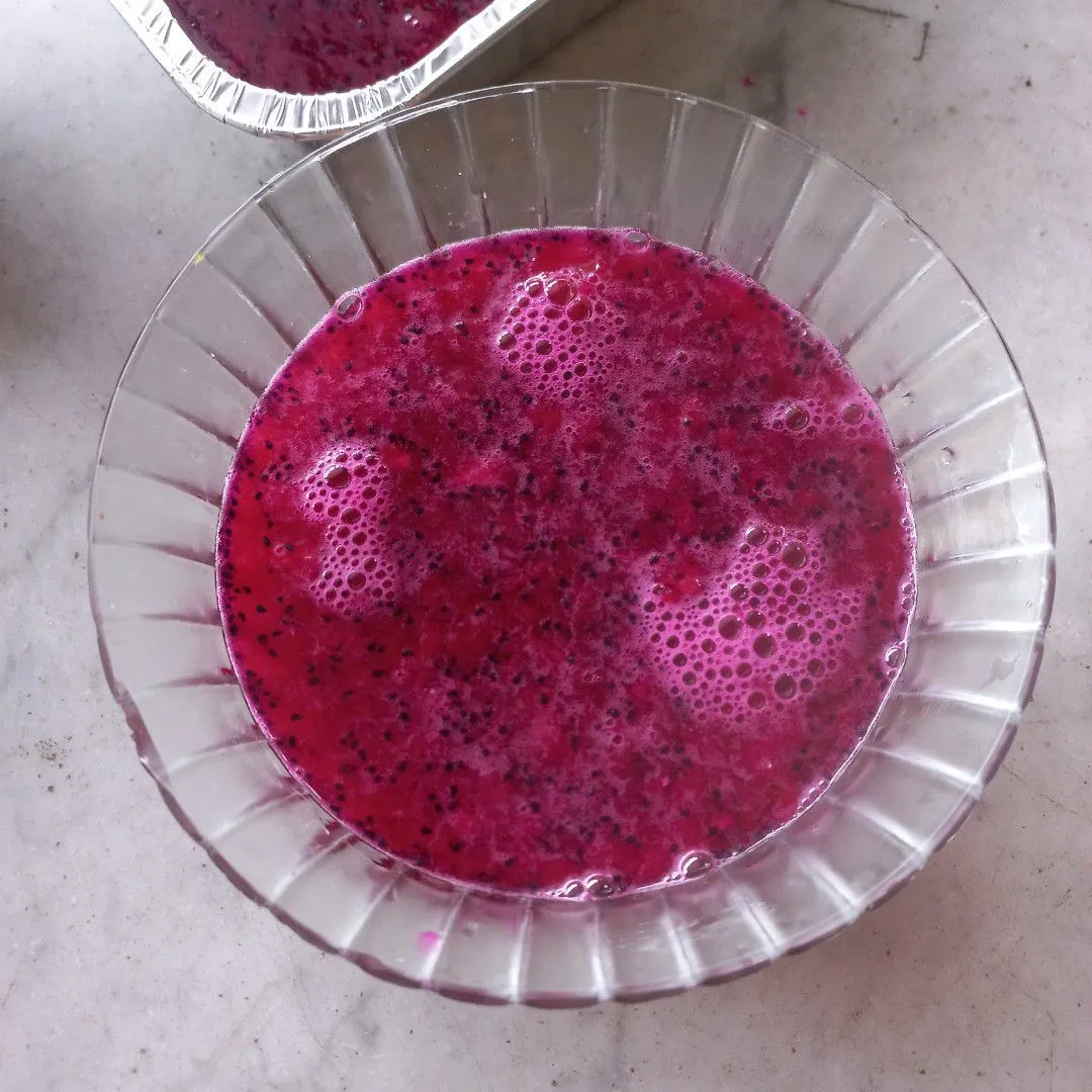 Step 3 Puding Buah Naga Susu Keju