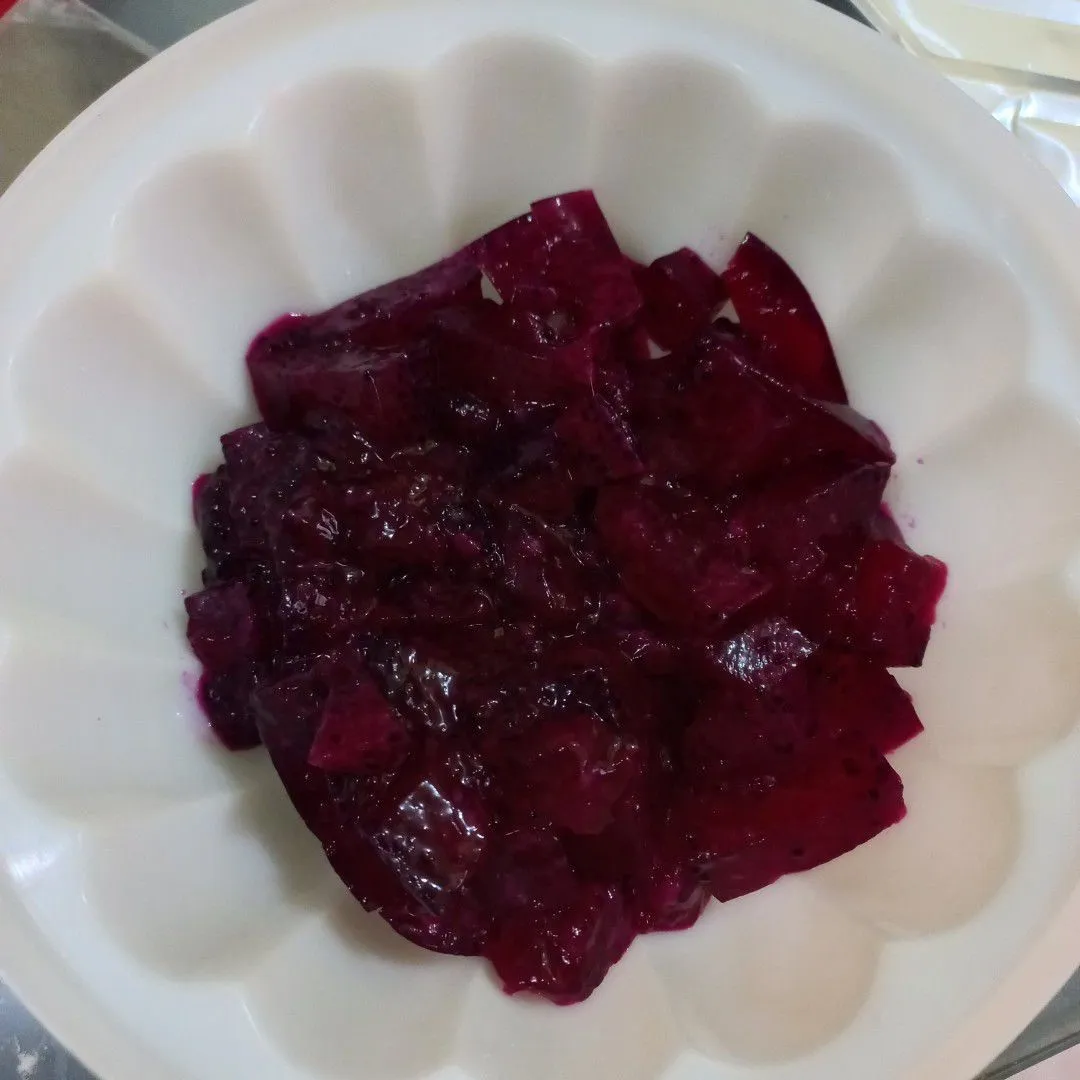 Step 6 Puding Buah Naga Susu Keju