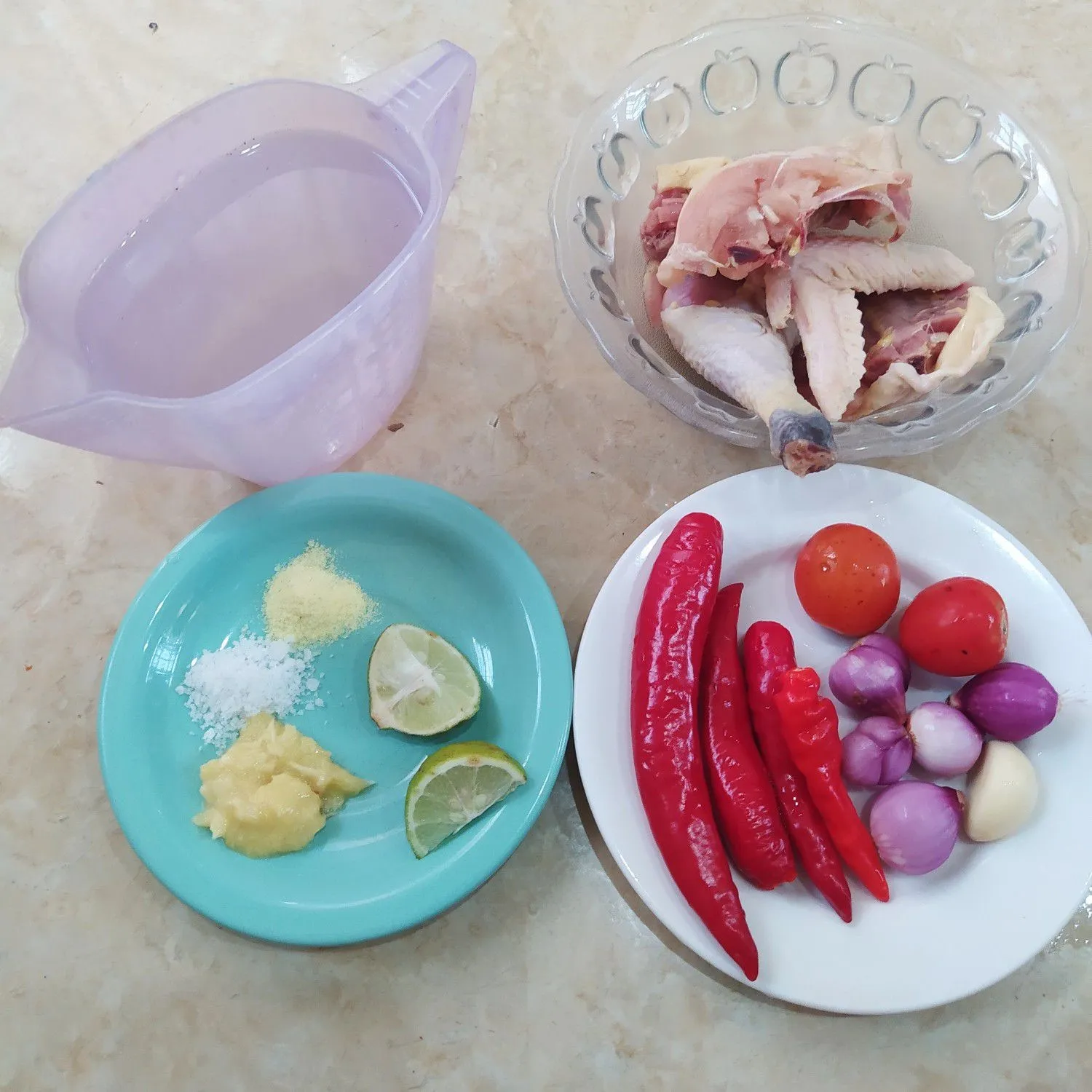 Step 1 Ayam Pop