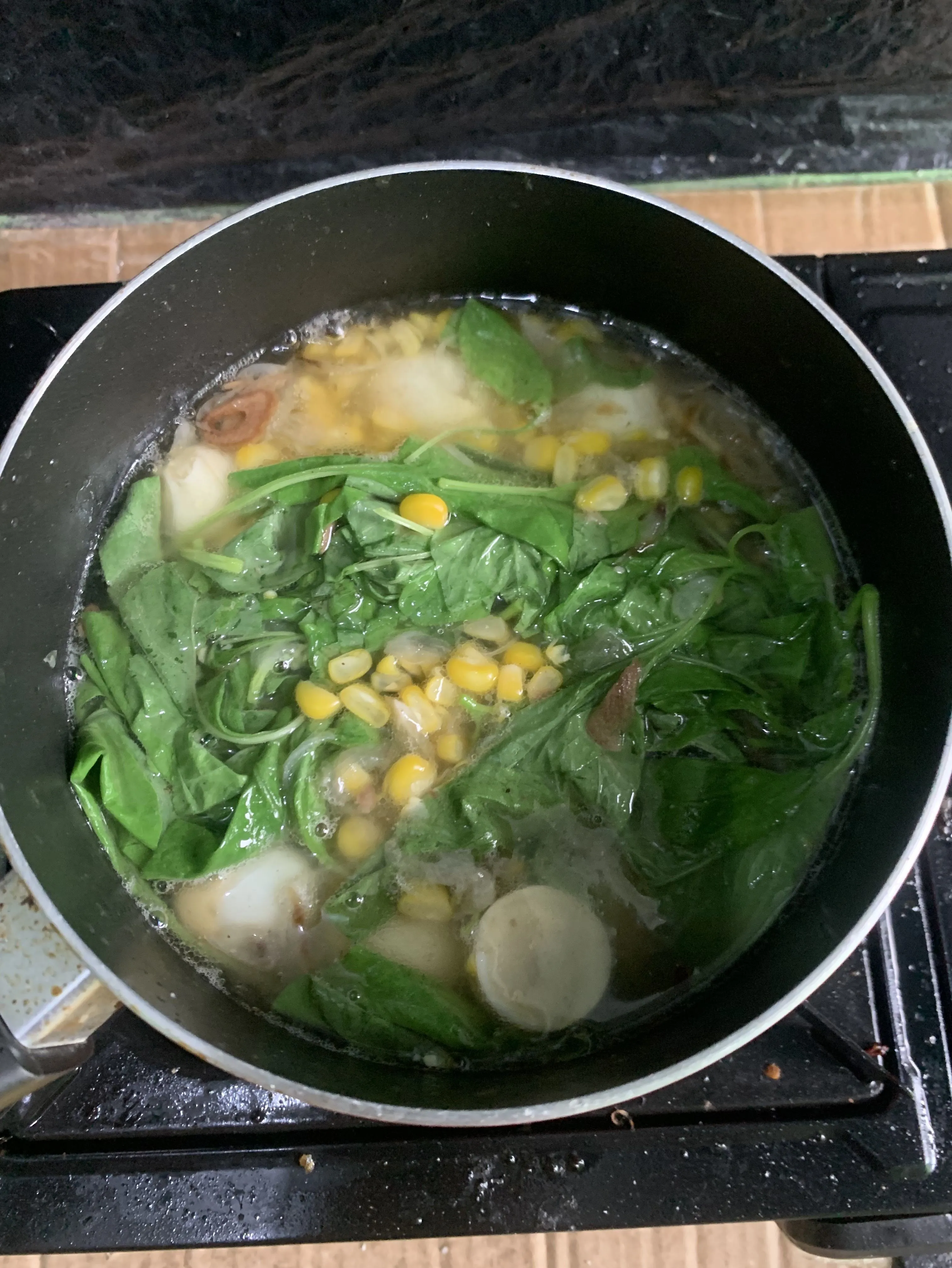 Step 5 Sayur Bening Bayam Telur Puyuh