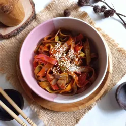 Rainbow Fettuccine Gochujang