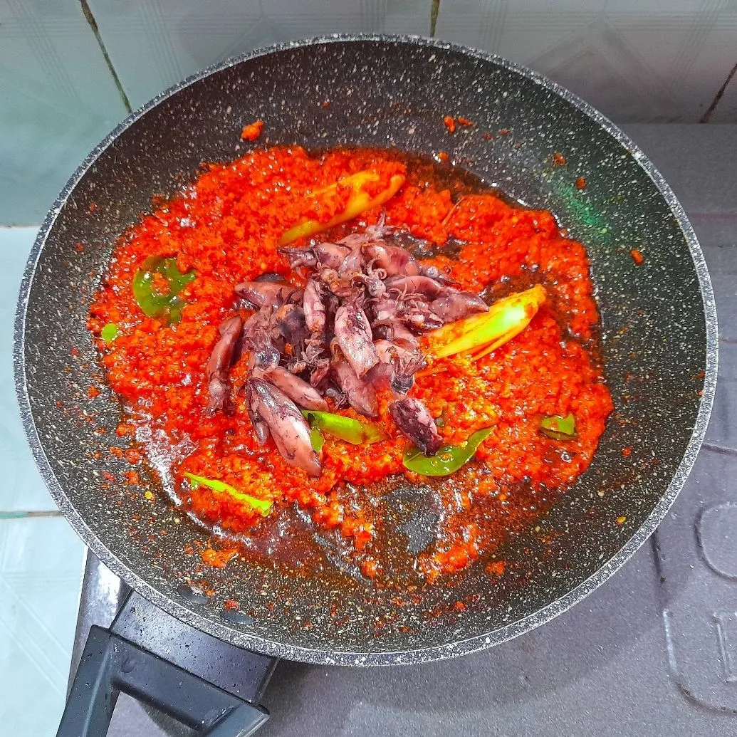 Step 5 Cumi Asin Sambal Petai