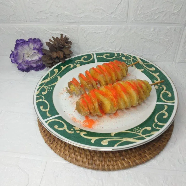 Step 5 Hweori Gamja (Kentang Tornado)