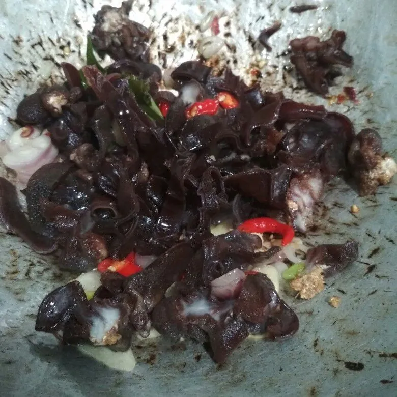 Step 4 Genjer Jamur Kuping Saos Tiram