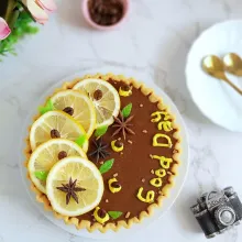 Hias Coffee Panna Cotta Pie sesuai selera. Siap dinikmati..