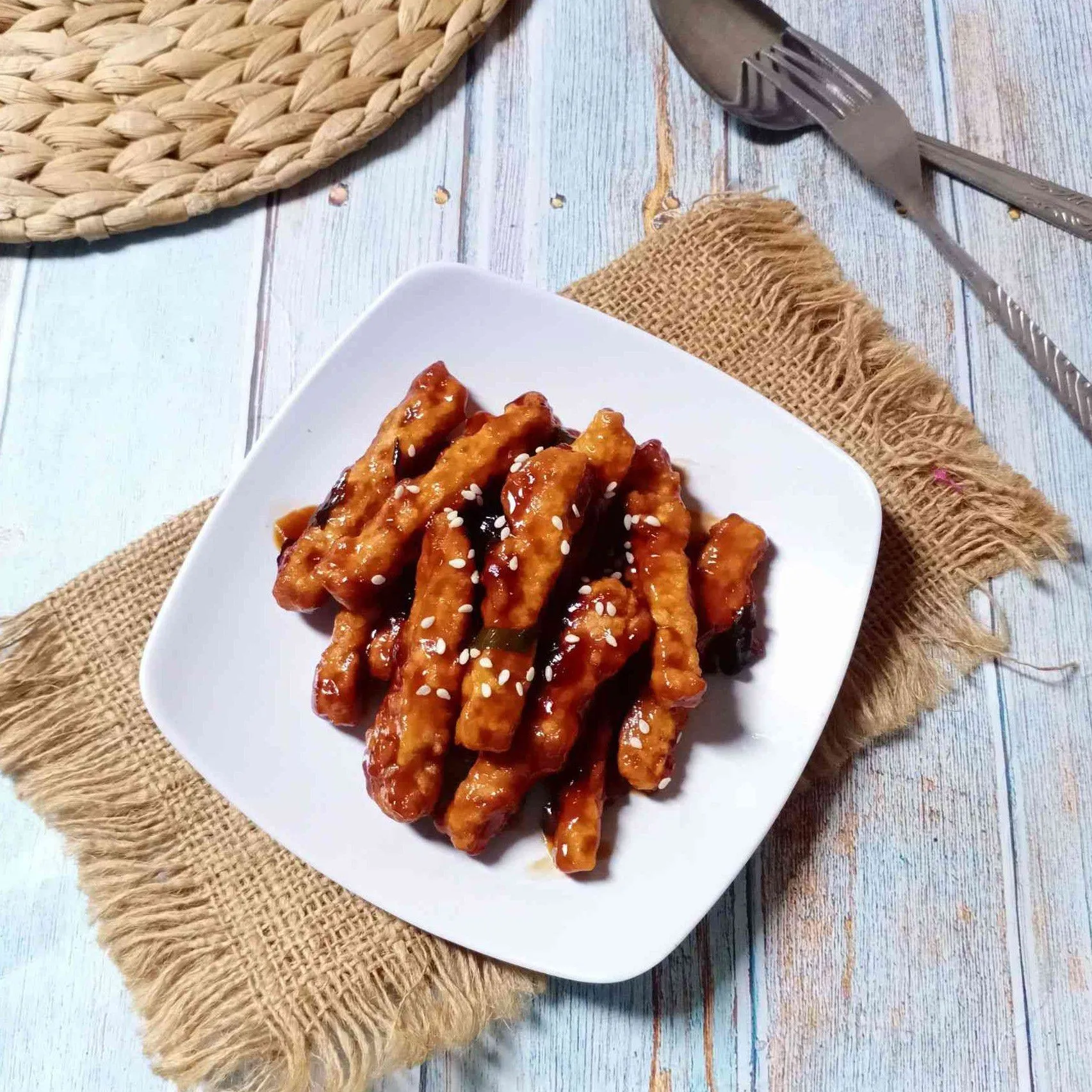 Tempe Goreng Telur Saus Tiram