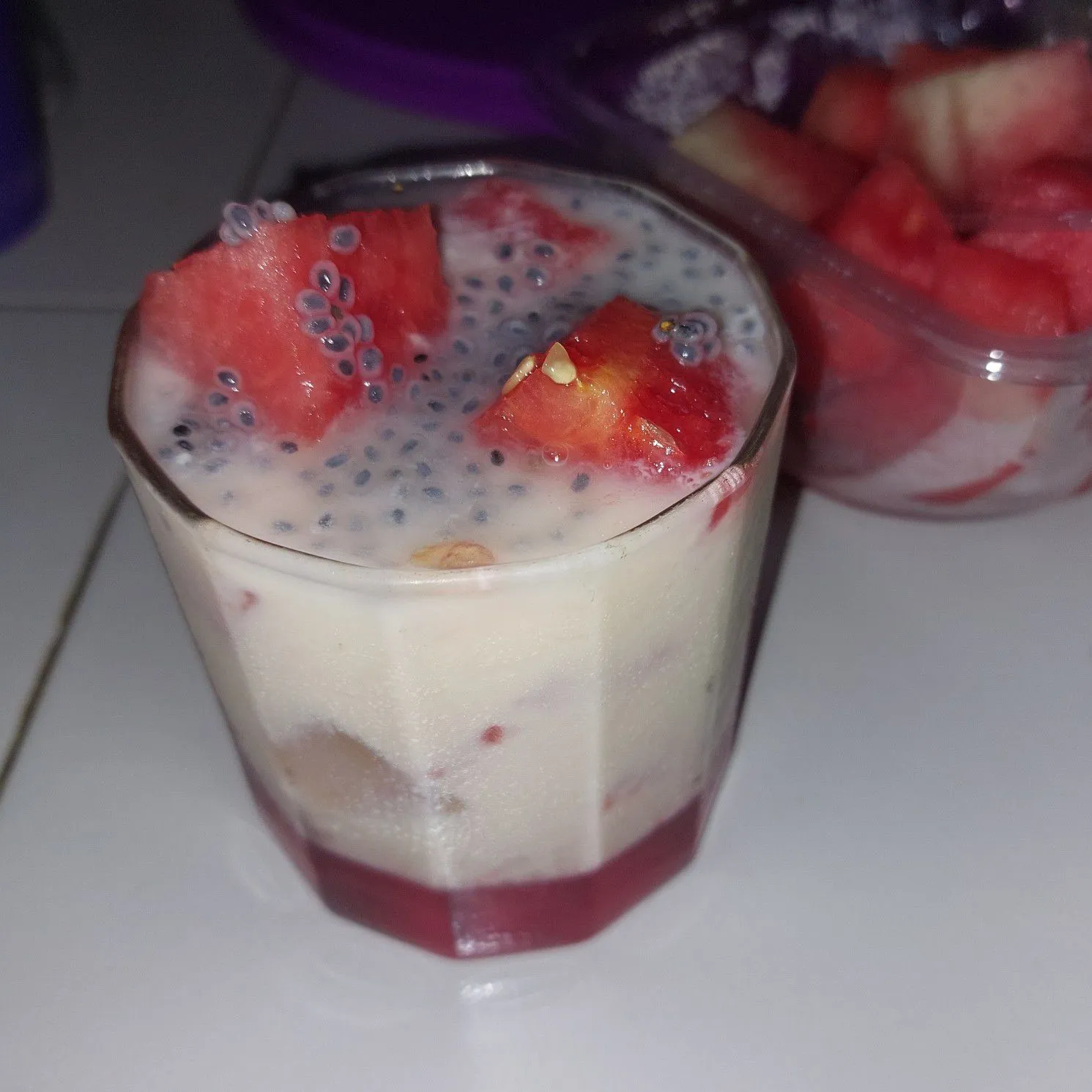 Step 7 Semangka Susu Coco Pandan Selasih