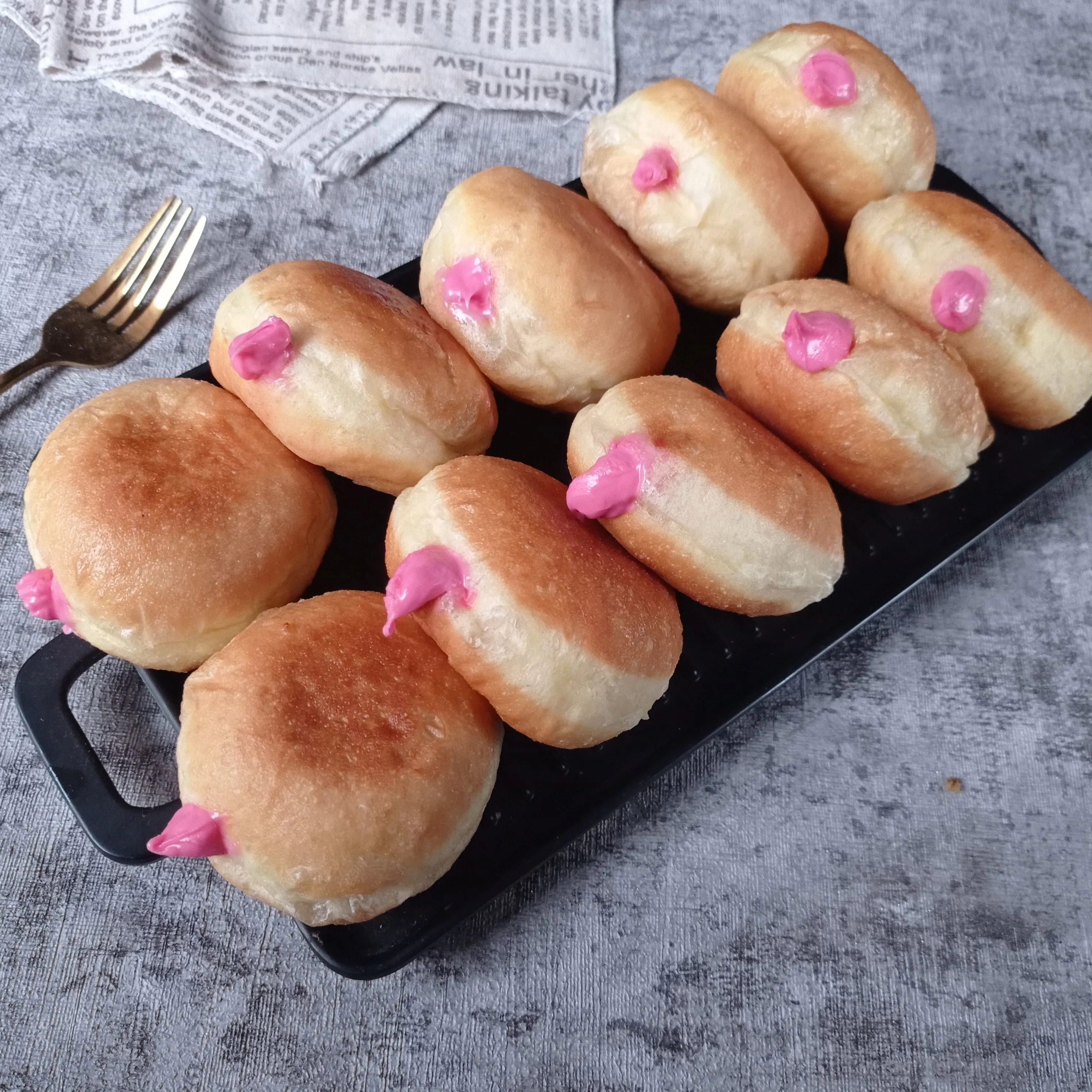 Step 8 Bomboloni Glaze Strawberry