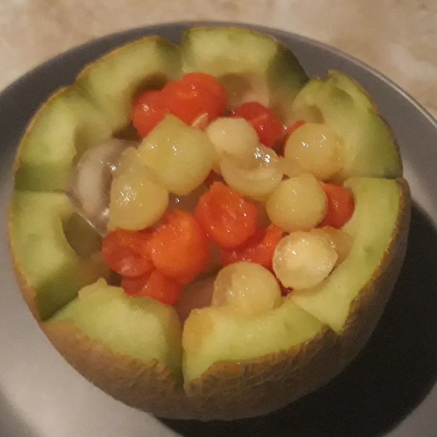 Step 4 Es Buah Mangkuk Melon
