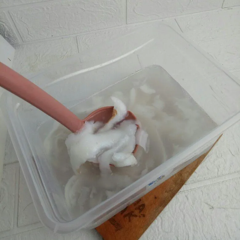 Step 1 Es Kelapa Muda Melon
