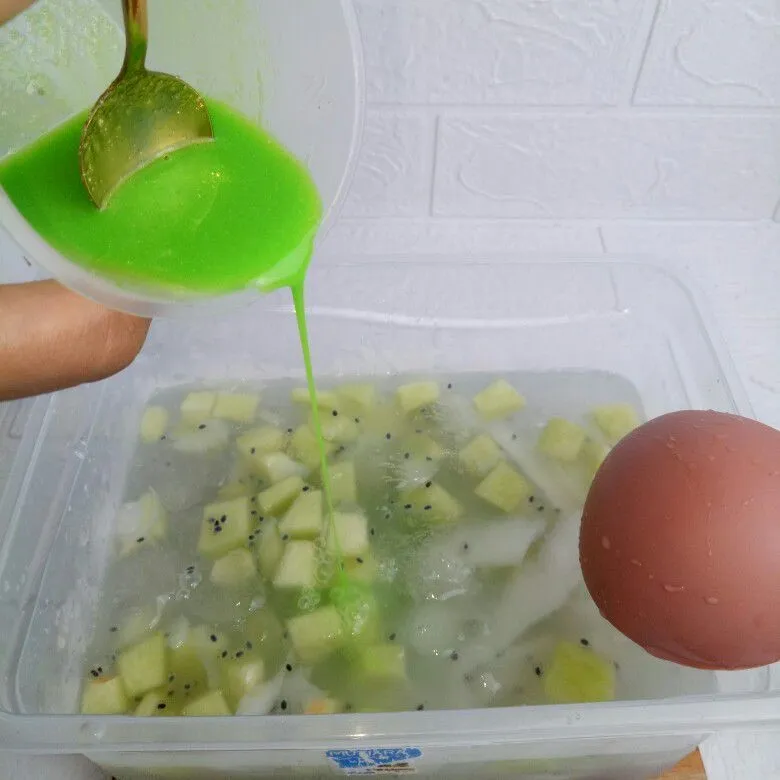 Step 5 Es Kelapa Muda Melon