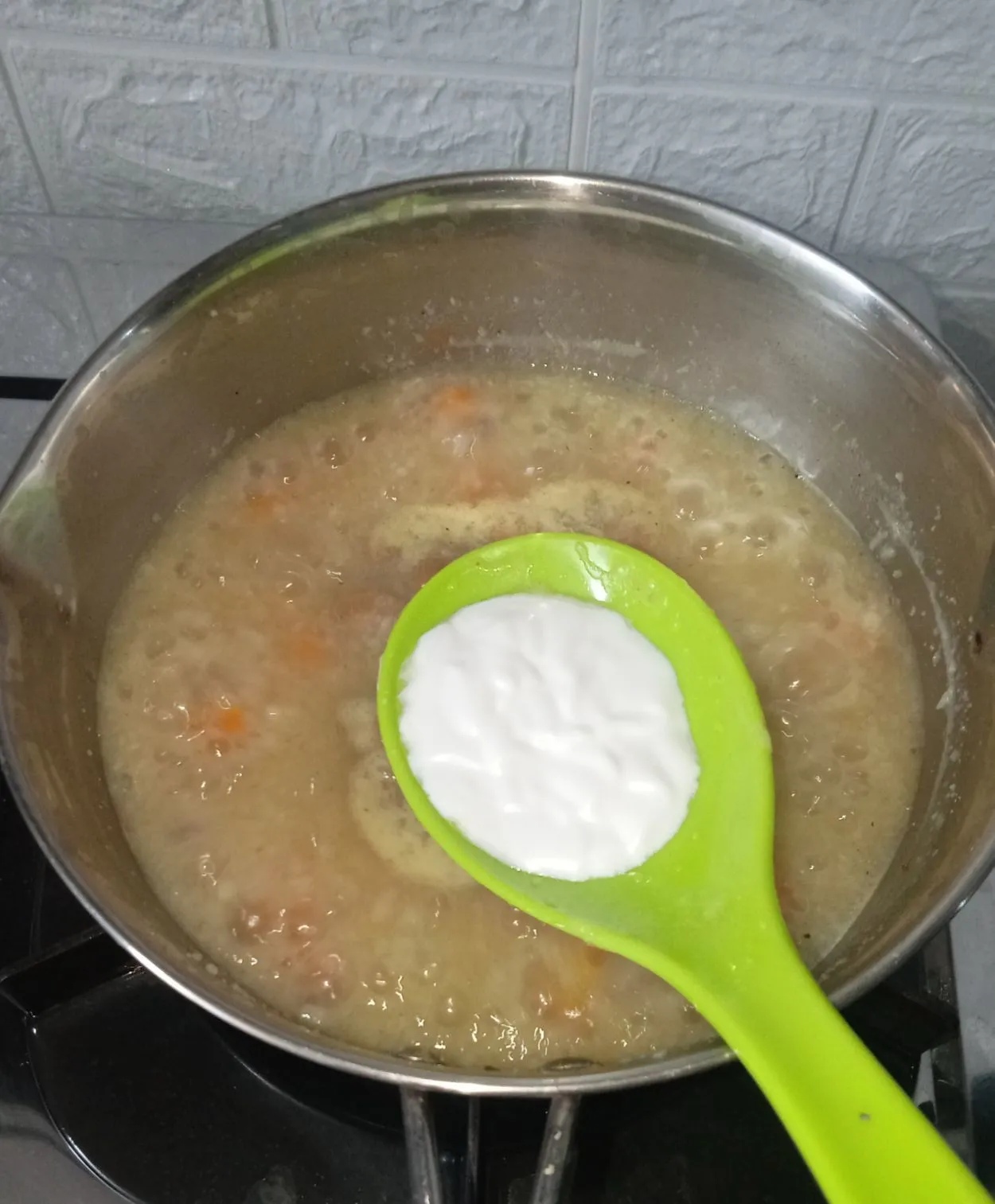 Step 4 Bubur Sayur Telur Sosis