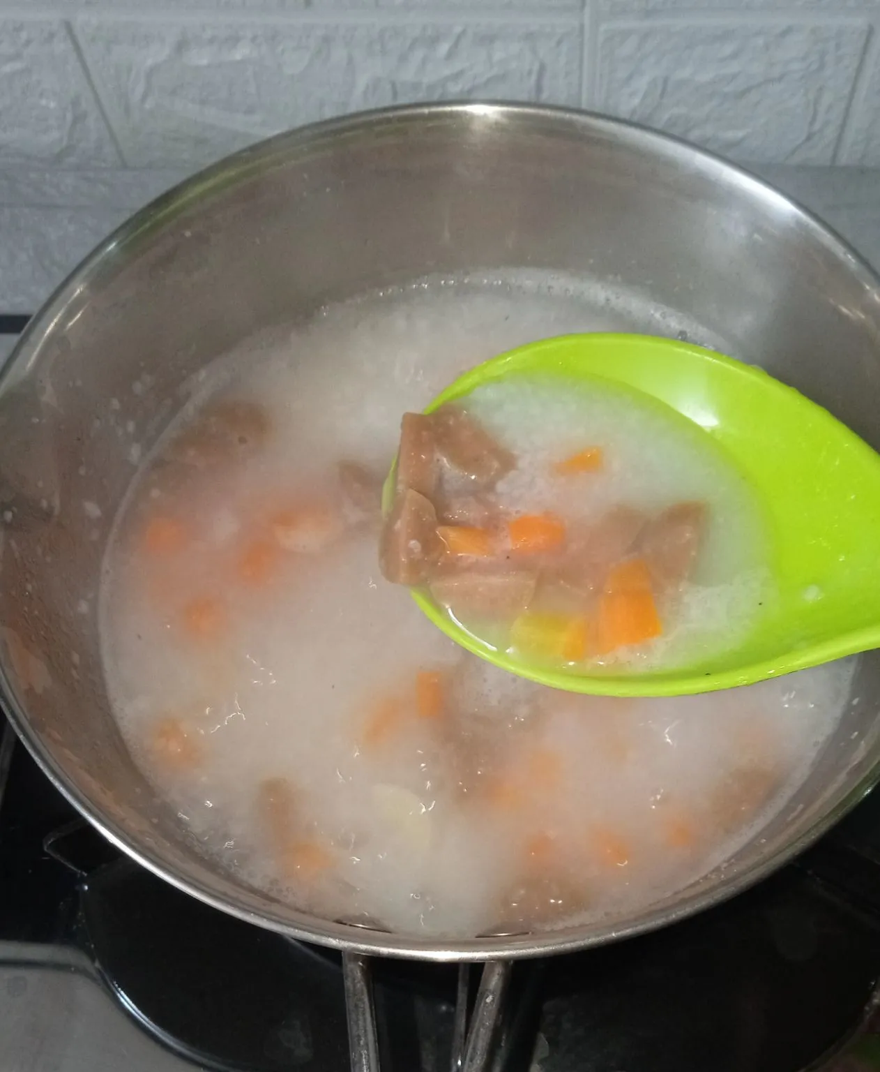 Step 3 Bubur Sayur Telur Sosis