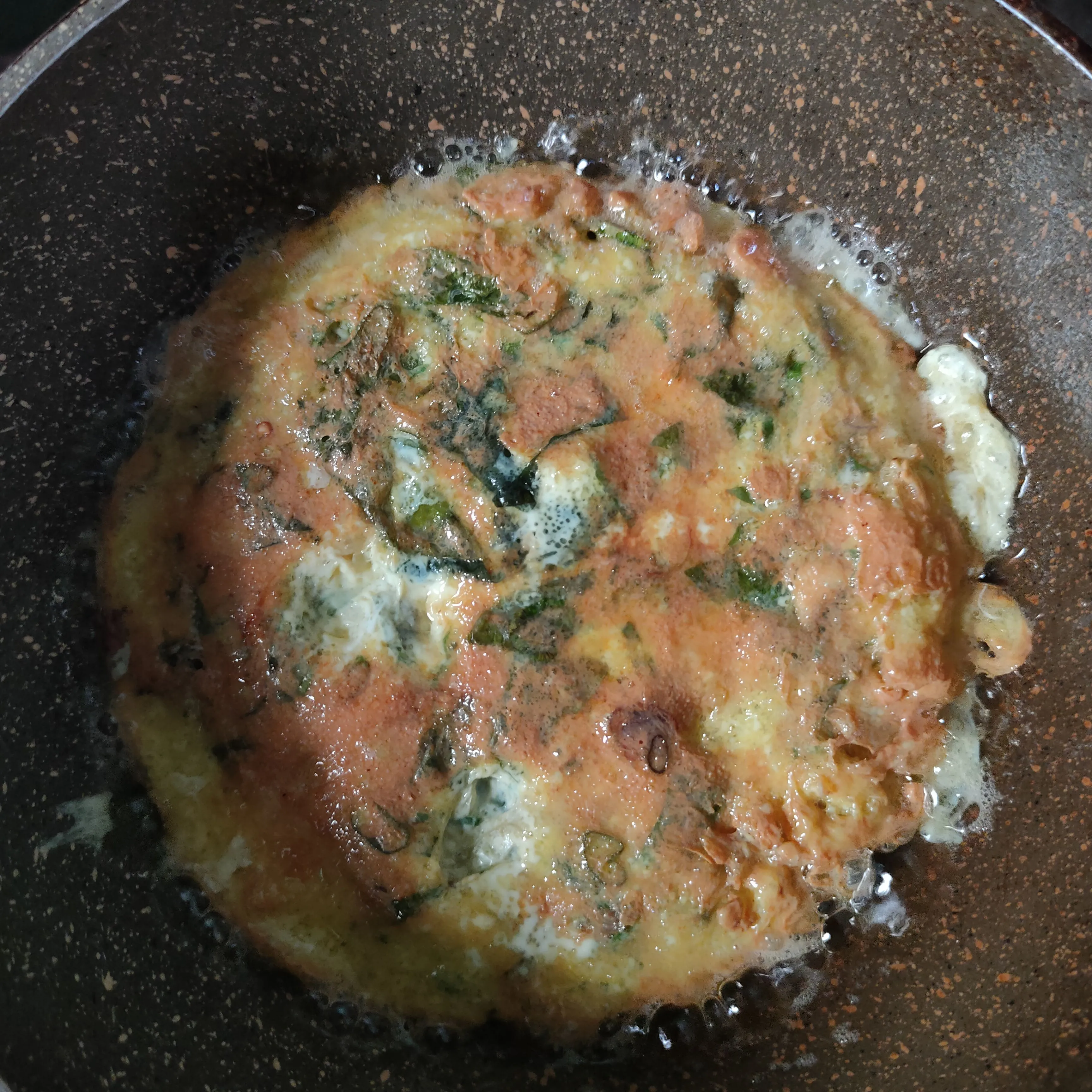 Step 6 Telur Dadar Daun Melinjo