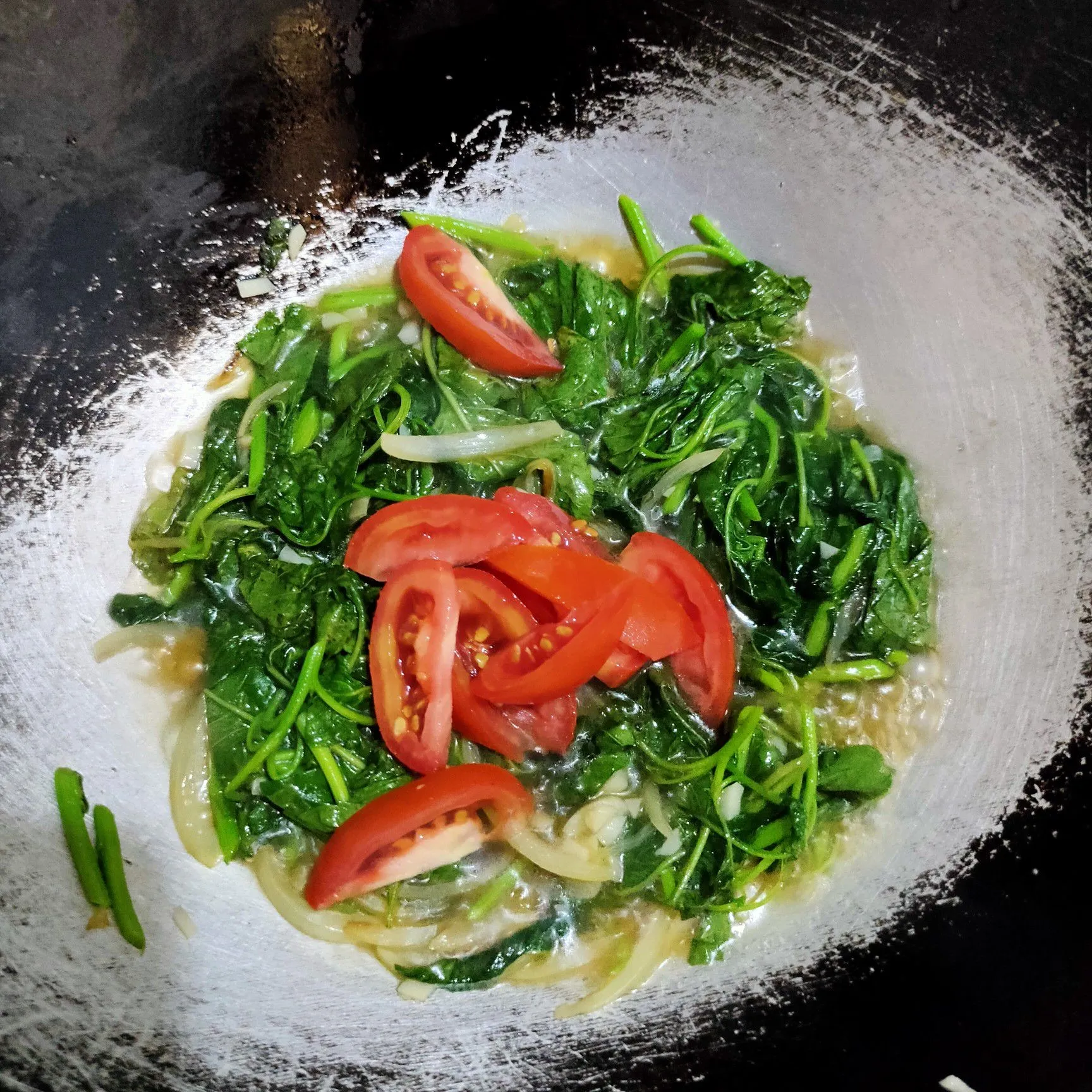 Step 5 Tumis Bayam Saos Tiram