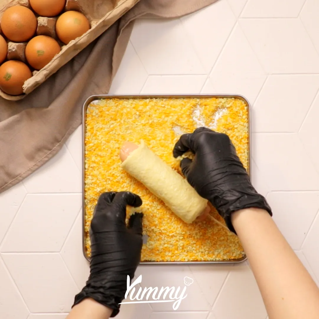 Step 4 Corn Dog Roti Tawar