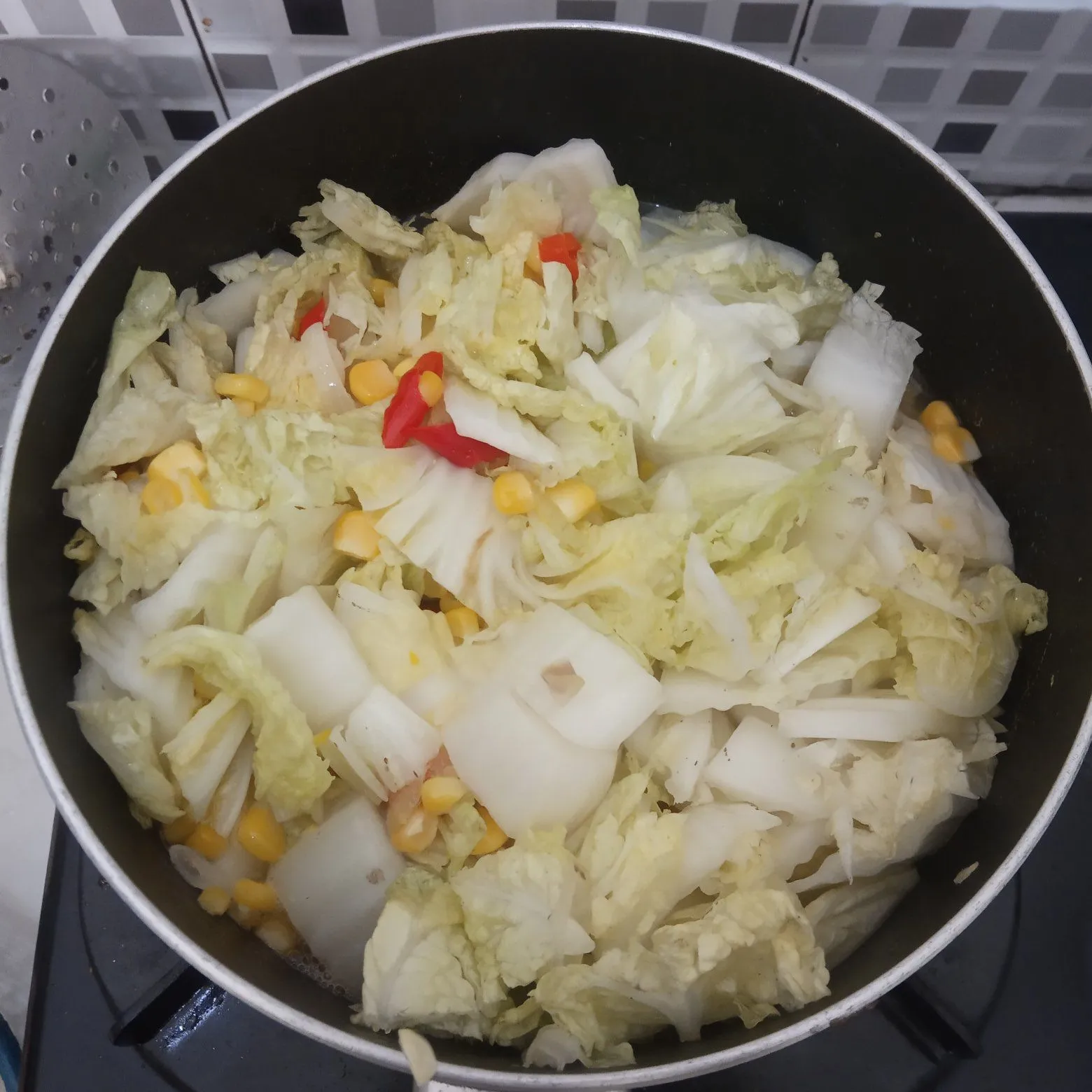 Step 5 Tumis Sawi Putih Jagung