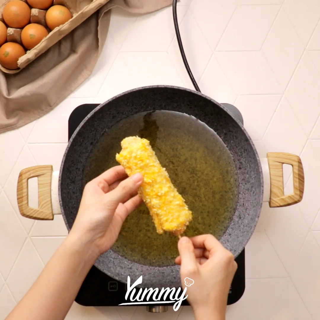 Step 5 Corn Dog Roti Tawar