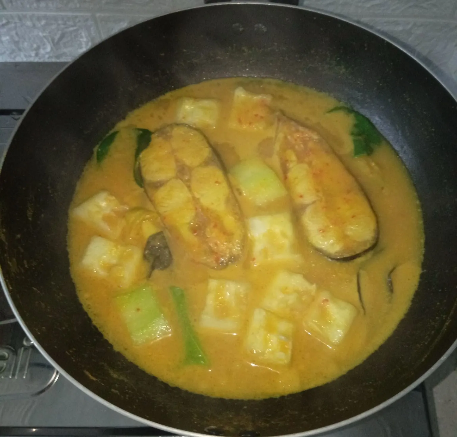 Step 6 Ikan Patin Kuah Kangkung Labu Air