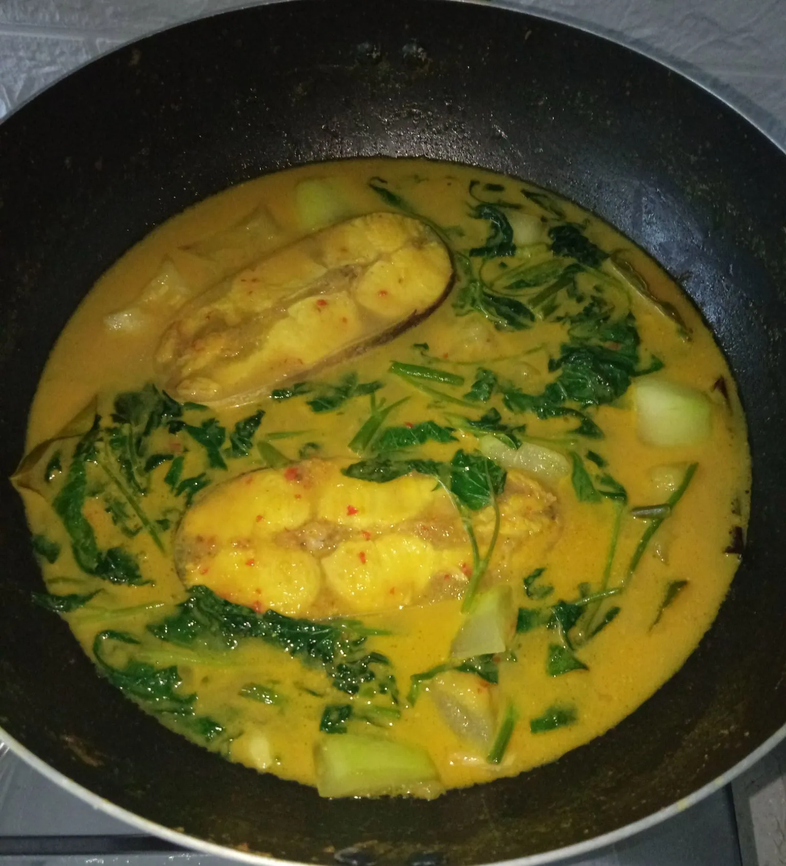 Step 8 Ikan Patin Kuah Kangkung Labu Air