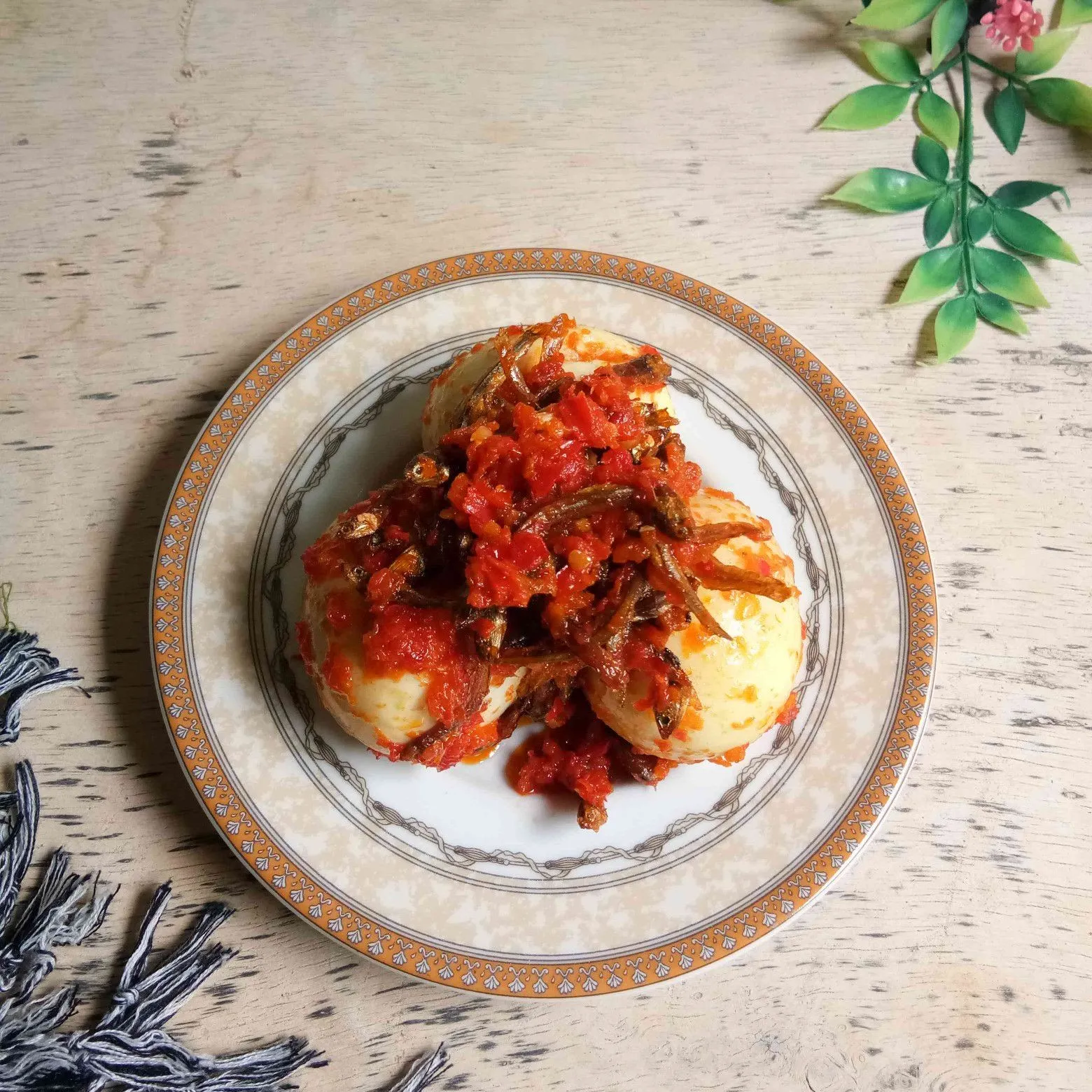 Balado Telur Teri Jengki