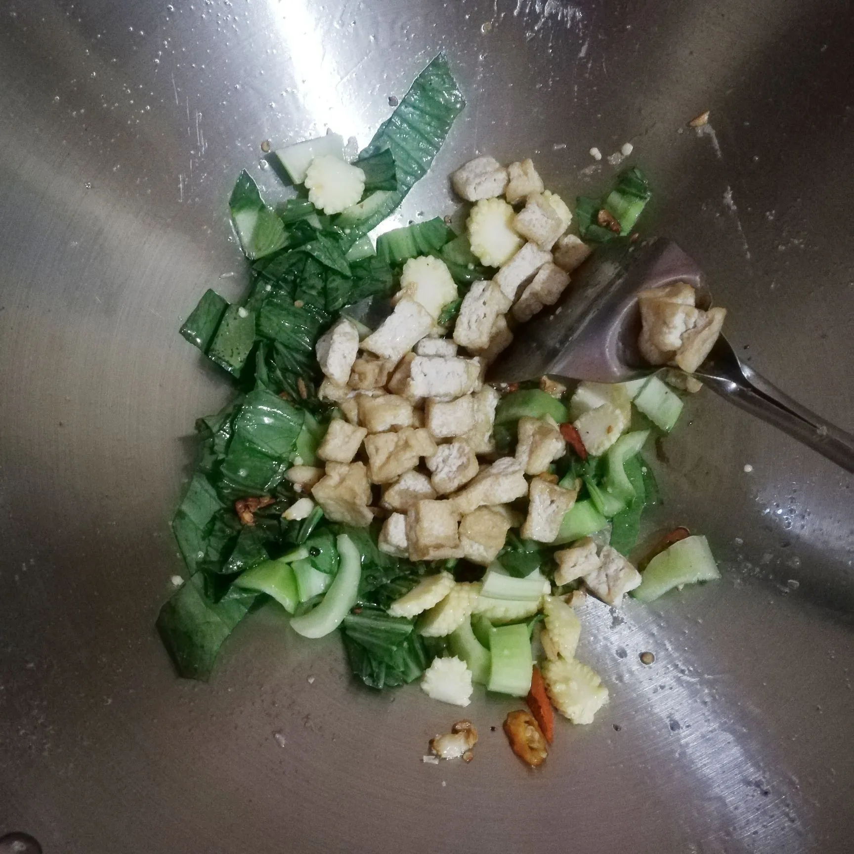 Step 4 Cah Pokcoy Jagung Baby Tahu