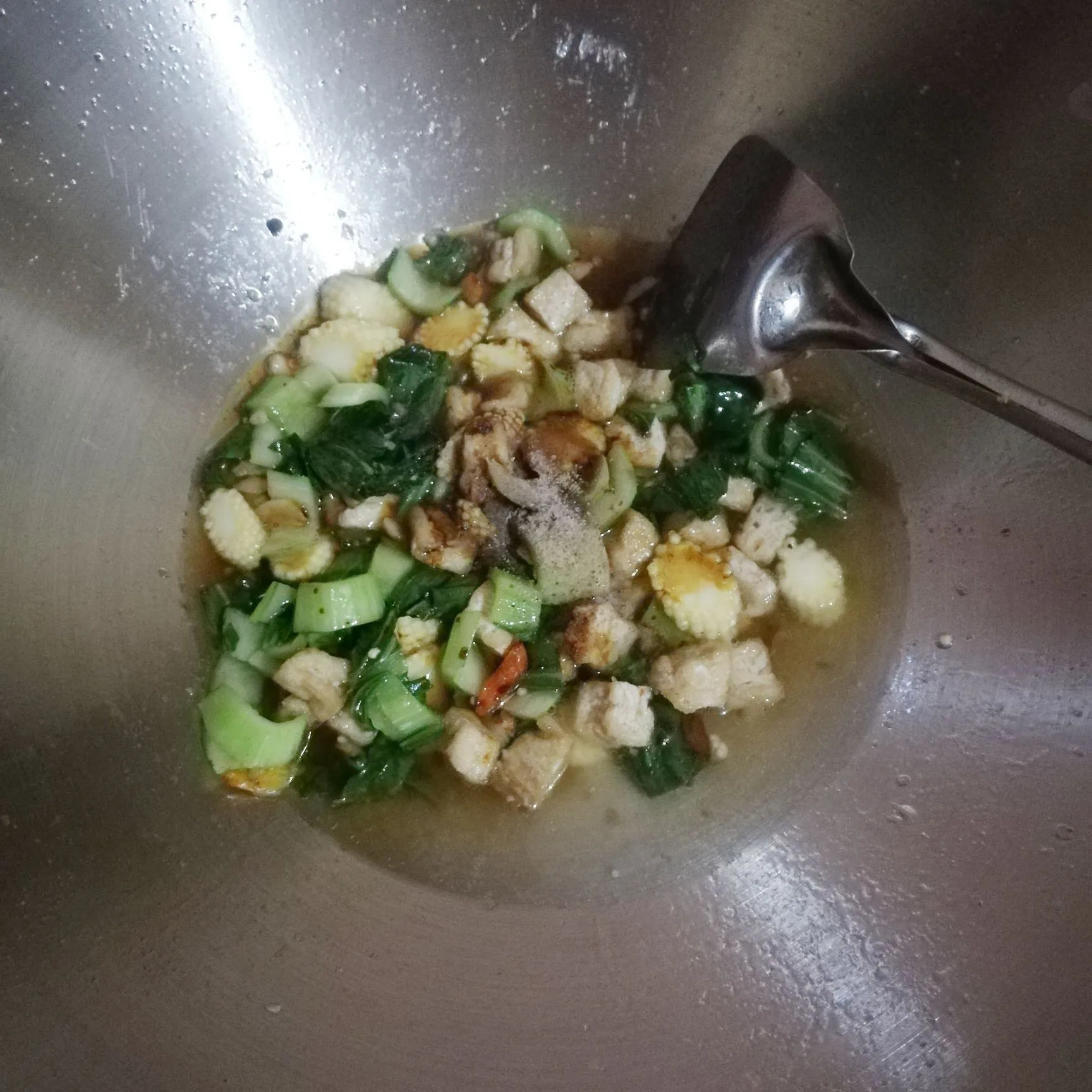 Step 5 Cah Pokcoy Jagung Baby Tahu