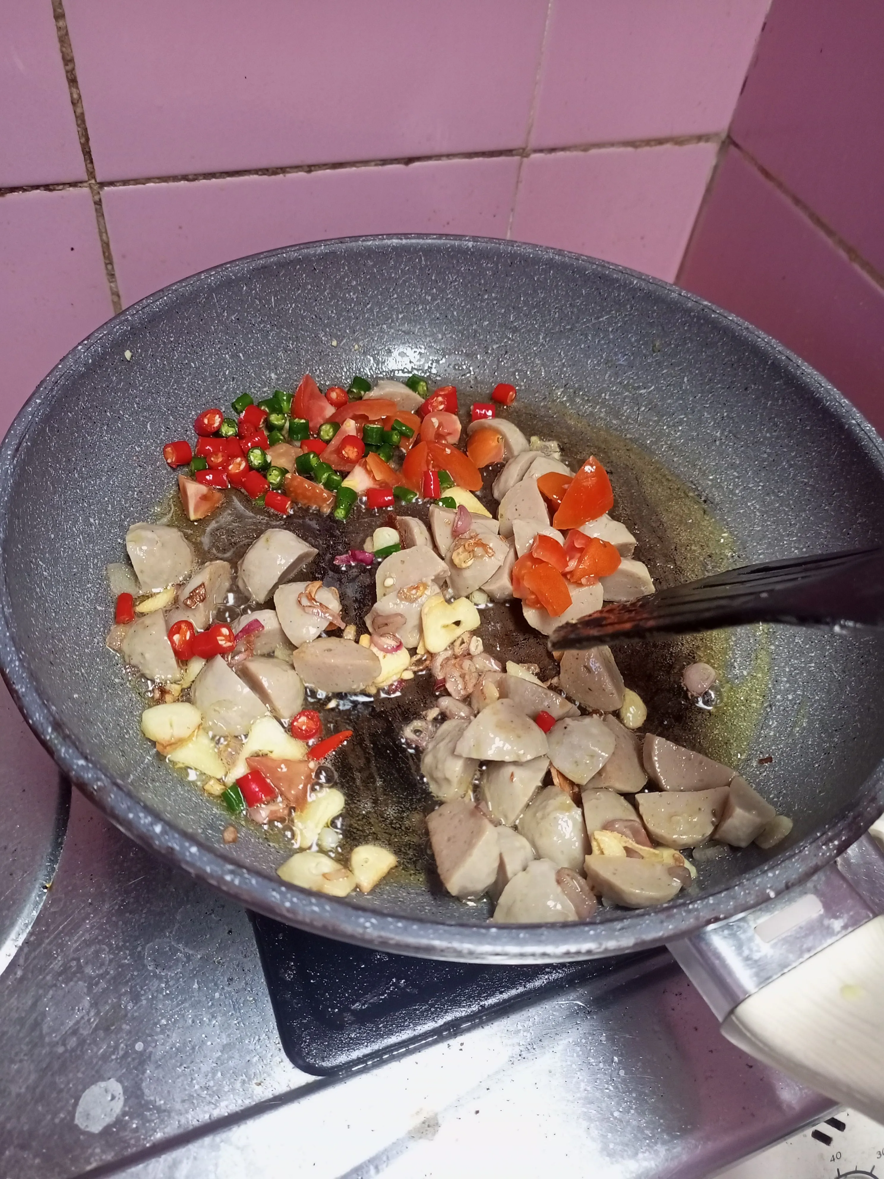 Step 3 Tumis Bakso Jamur