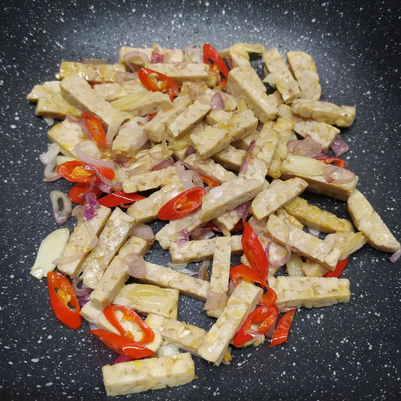 Step 2 Tumis Tempe Kangkung Saos Tiram