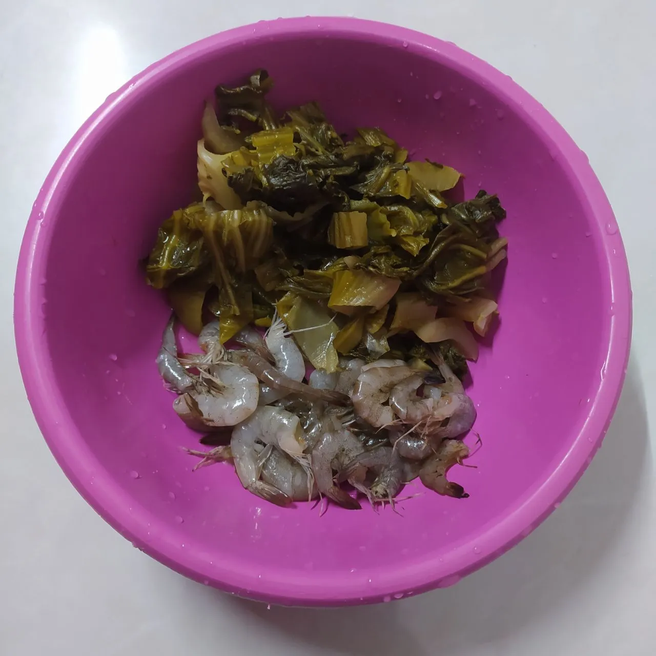 Step 1 Tumis Udang Sawi Asin