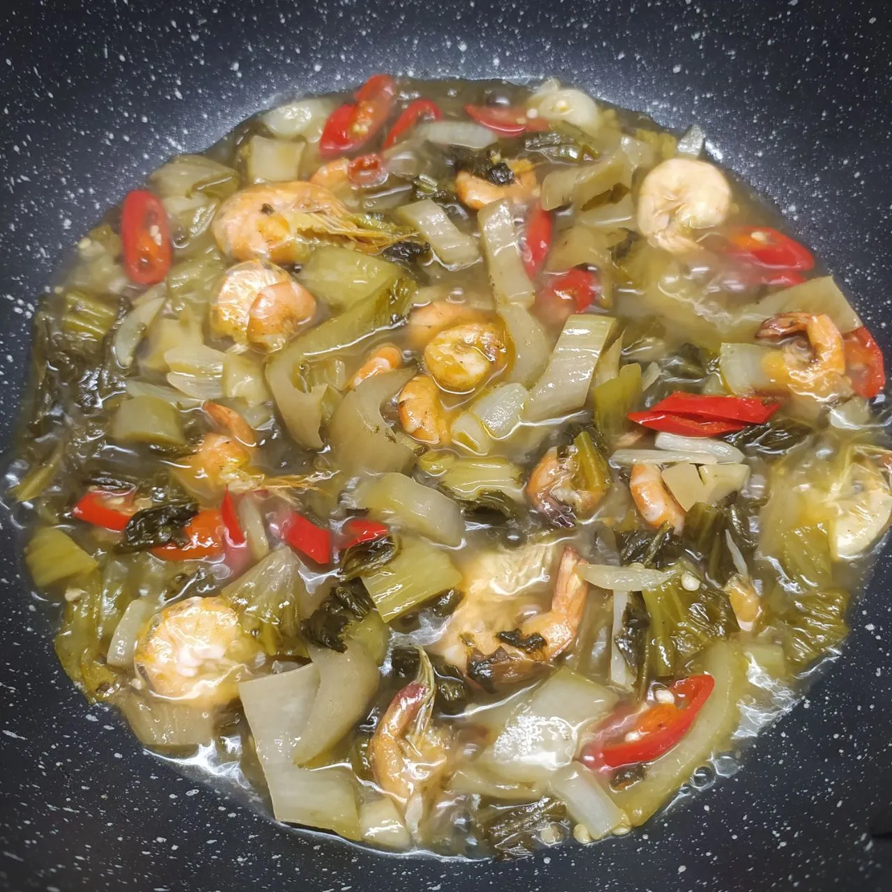 Step 5 Tumis Udang Sawi Asin