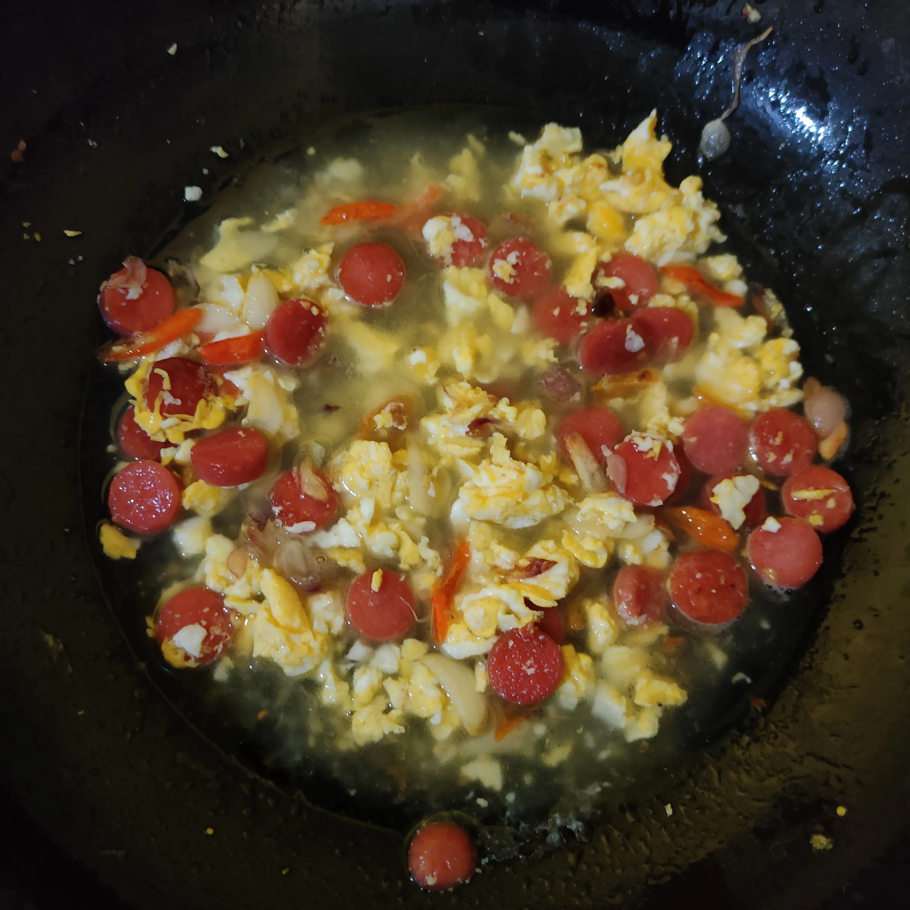 Step 3 Tumis Telur Sosis Taoge