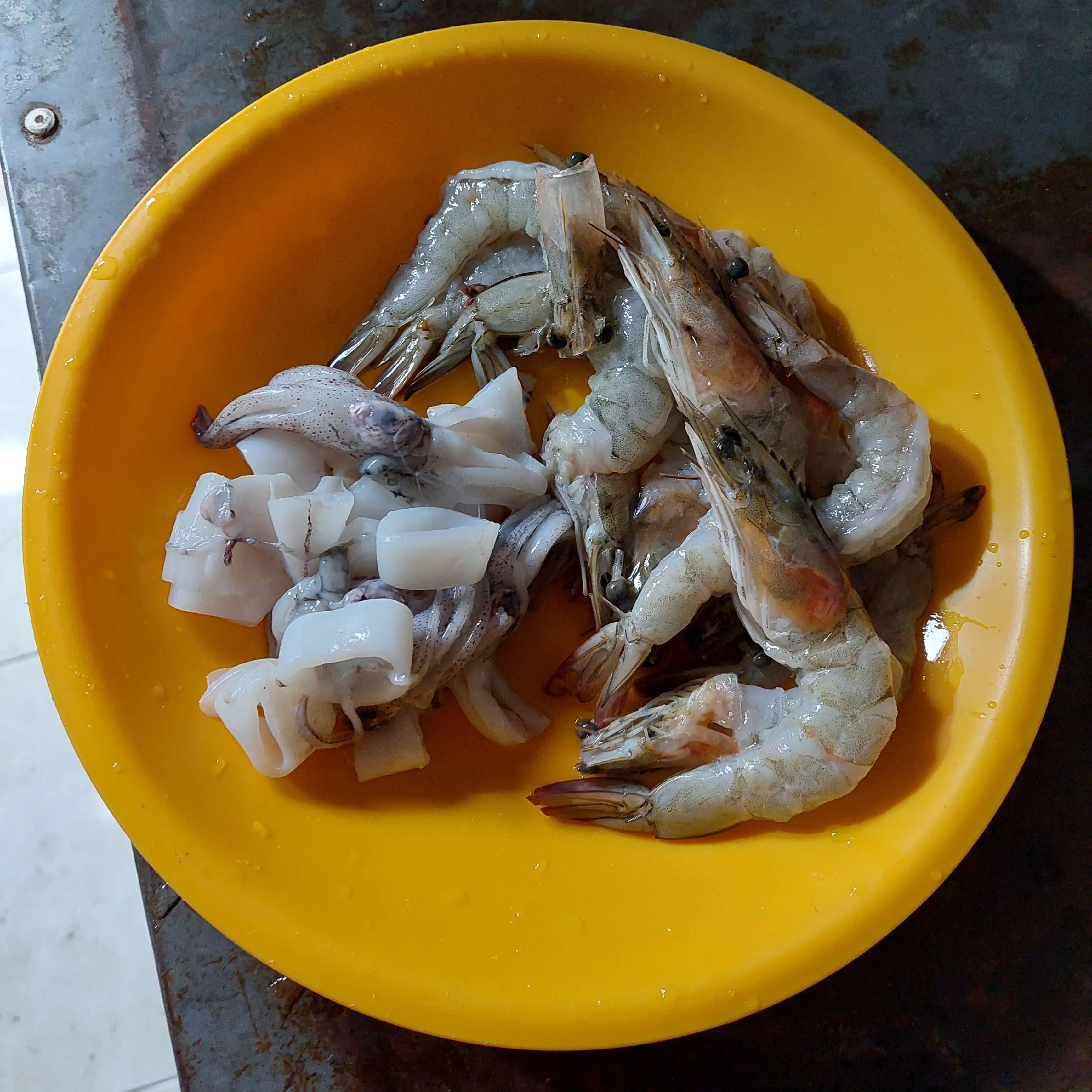 Step 1 Udang Cumi Saos Padang