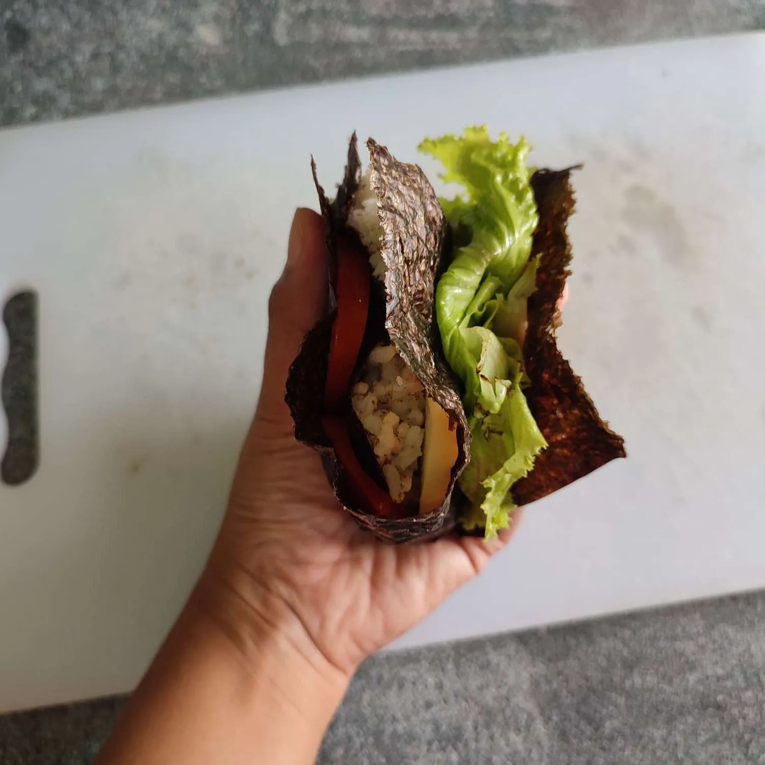 Step 8 Menu Bekal Folded Kimbap Telur