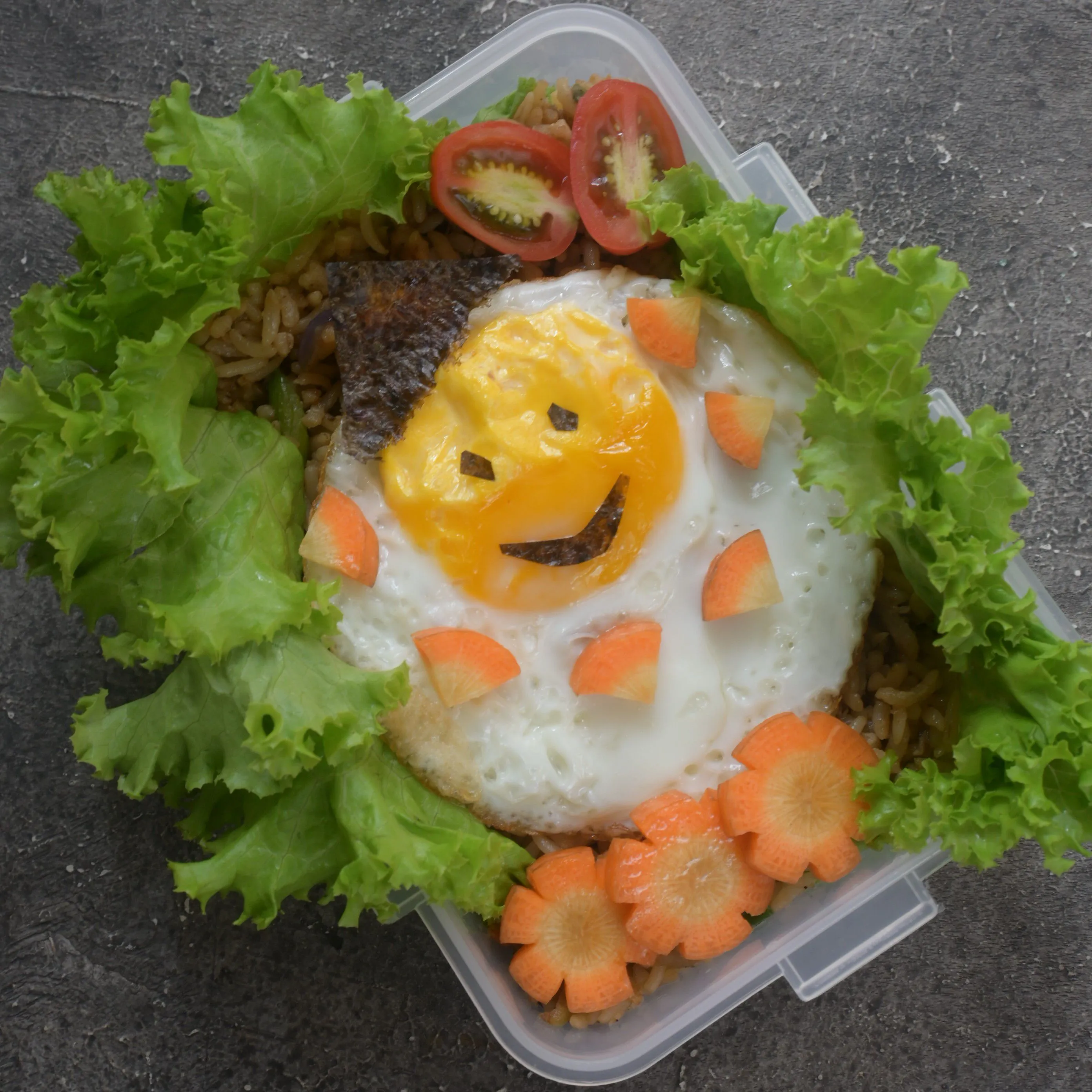 Step 6 Sunny Side Fried Rice Bento