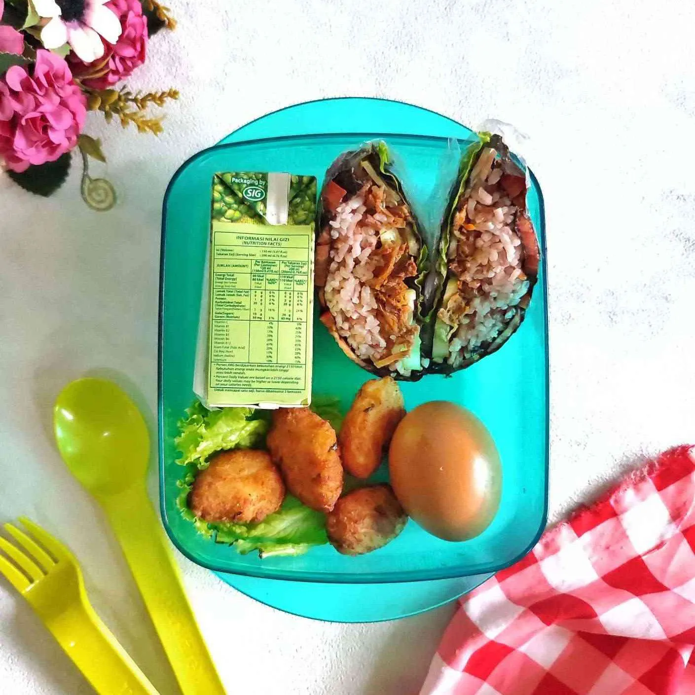 Lunch Box Folded Kimbab Rendang #MISIHARIANAKNASIONAL