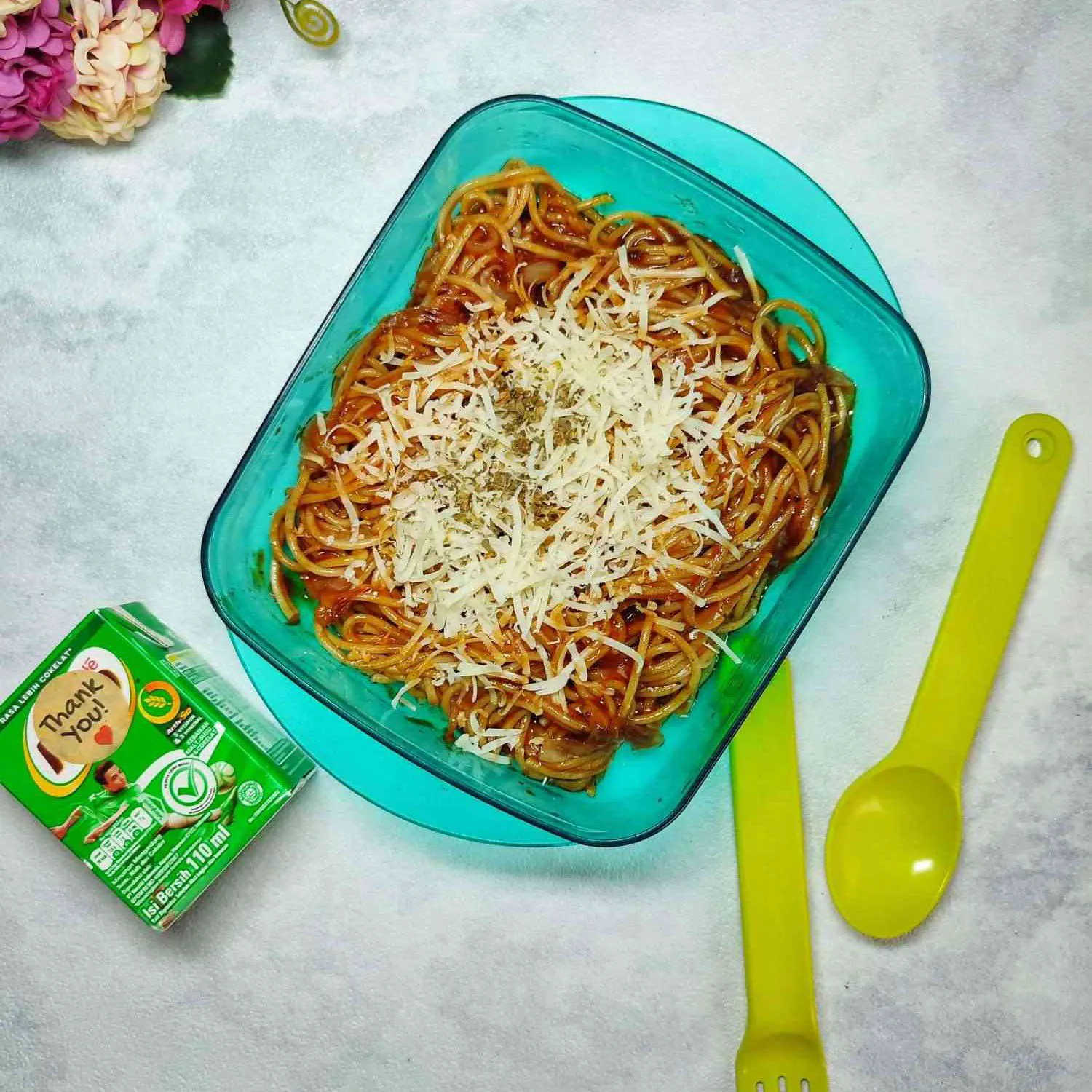 Lunch Box Spaghetti Saos Bolognese #MISIHARIANAKNASIONAL