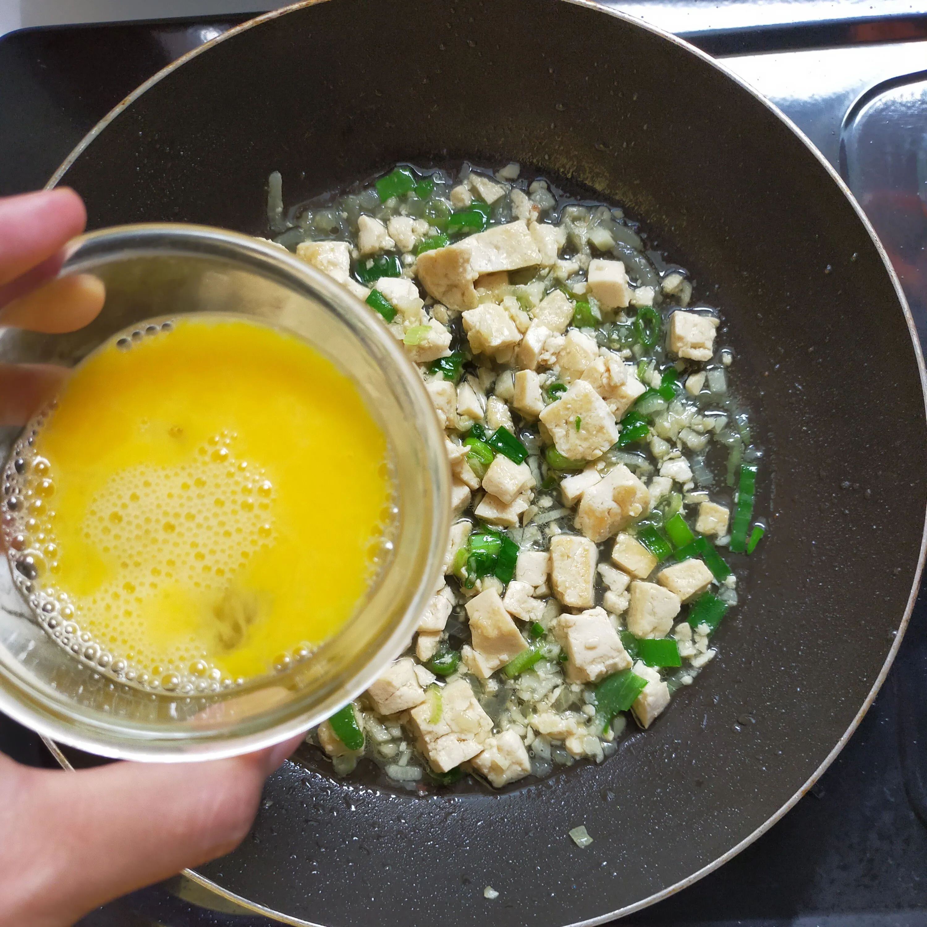 Step 5 Oyakodon Tofu