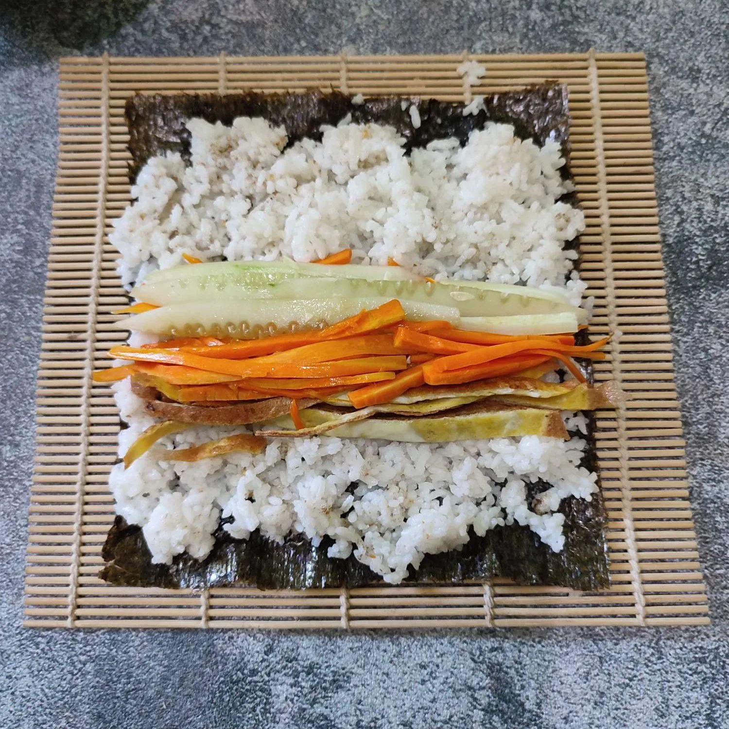 Step 6 Lunch Box Kimbab Telur Dadar