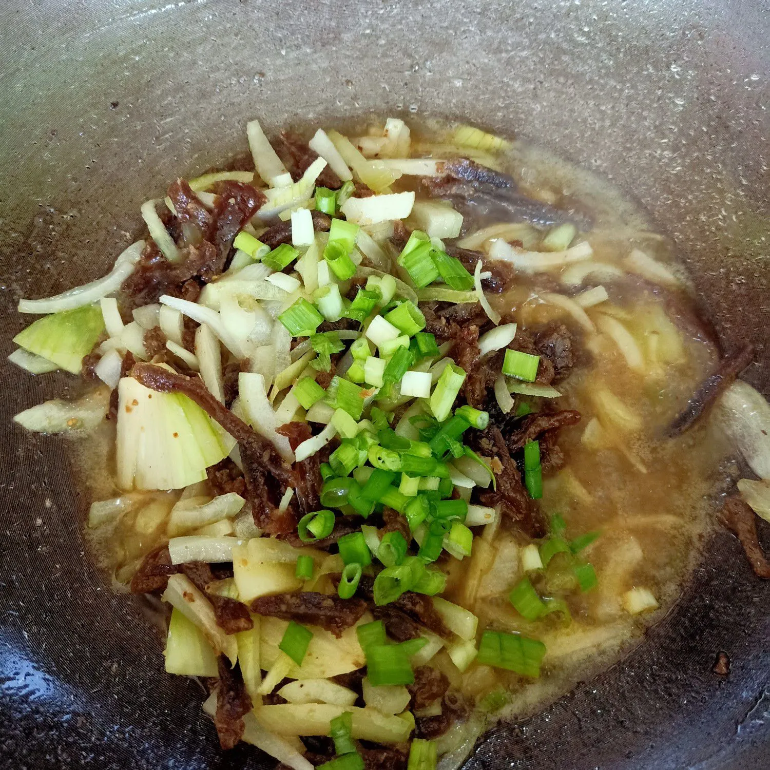 Step 8 Oseng oseng dendeng saus tiram