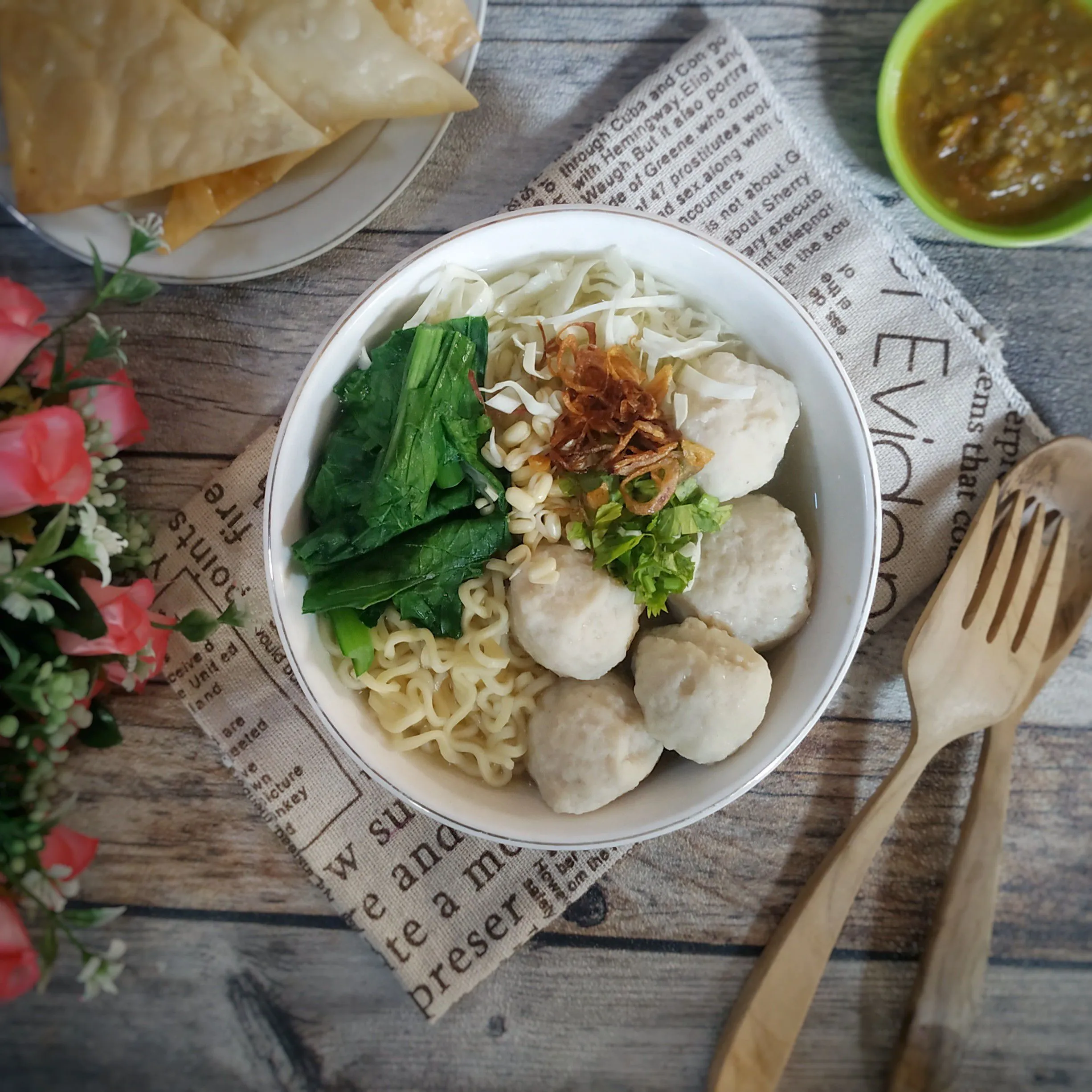 Step 9 Bakso Ayam Kuah Plus Sayur