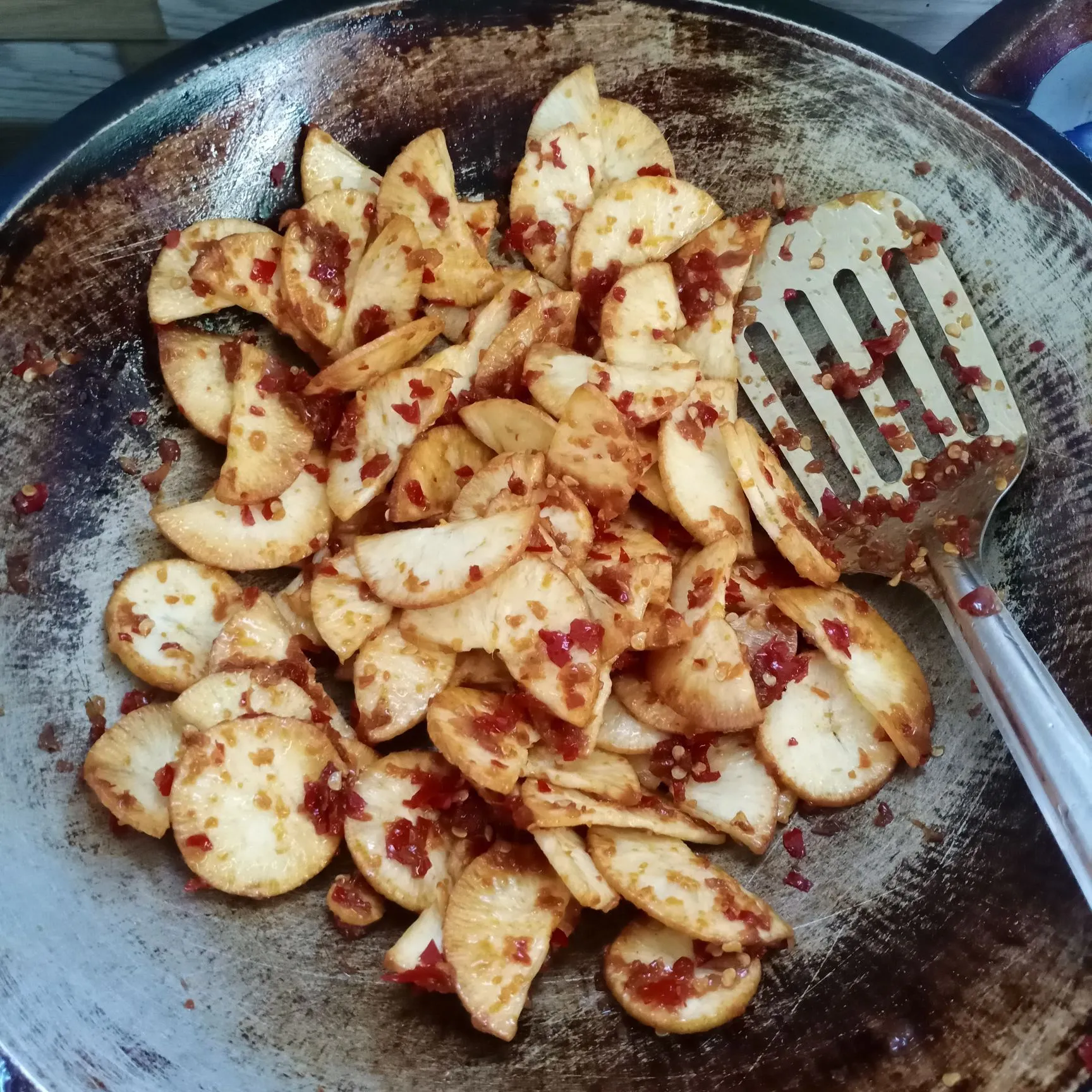 Step 6 Singkong Sambal Pedas Manis