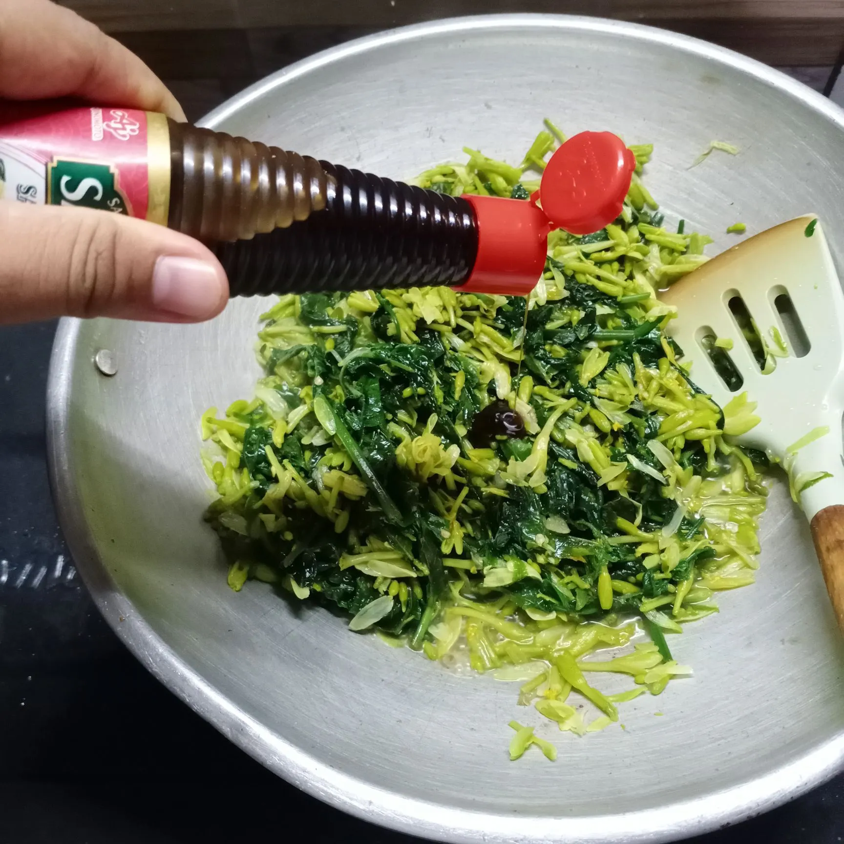 Step 6 Bunga Pepaya Tumis Saus Tiram