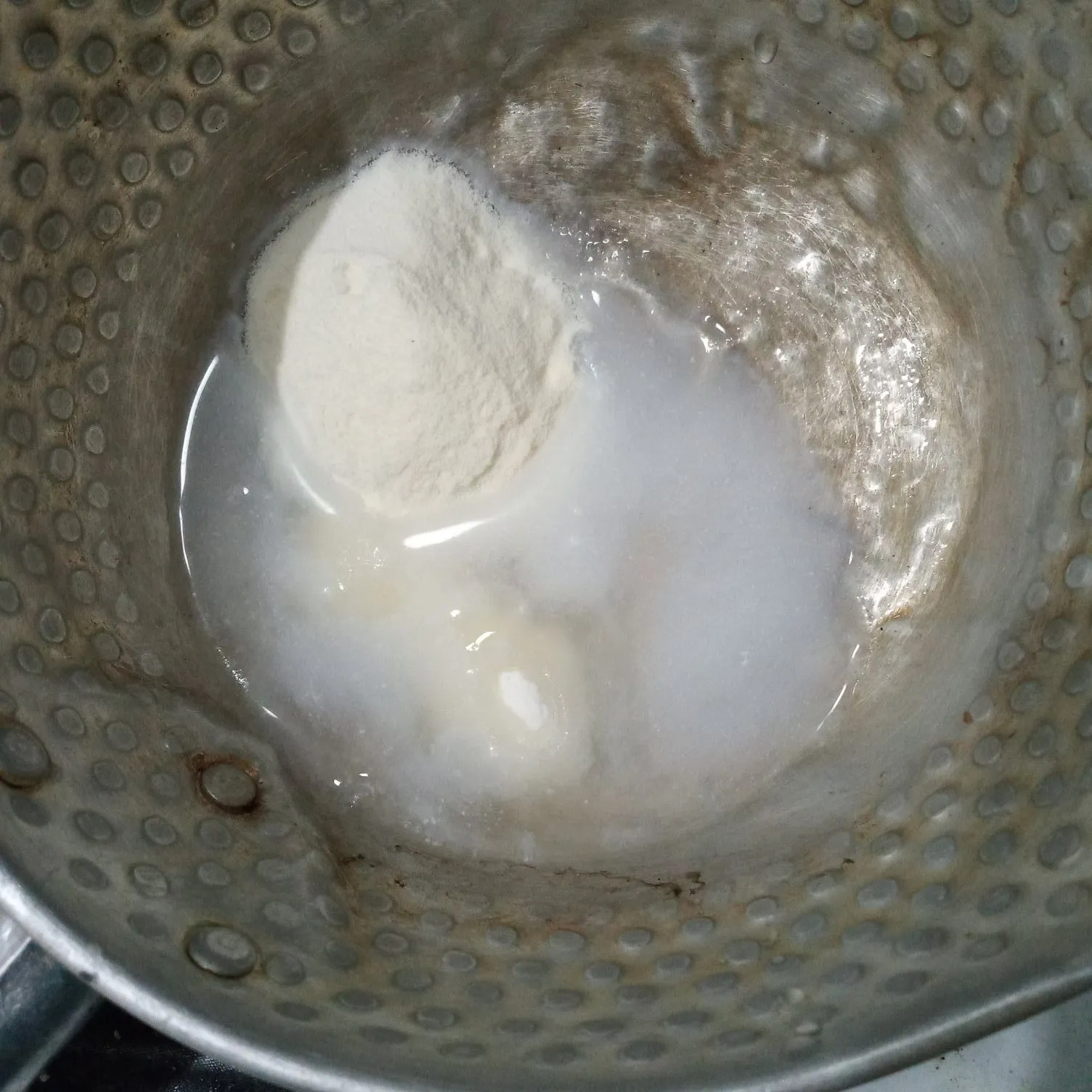 Step 1 Puding Santan Ketan Hitam