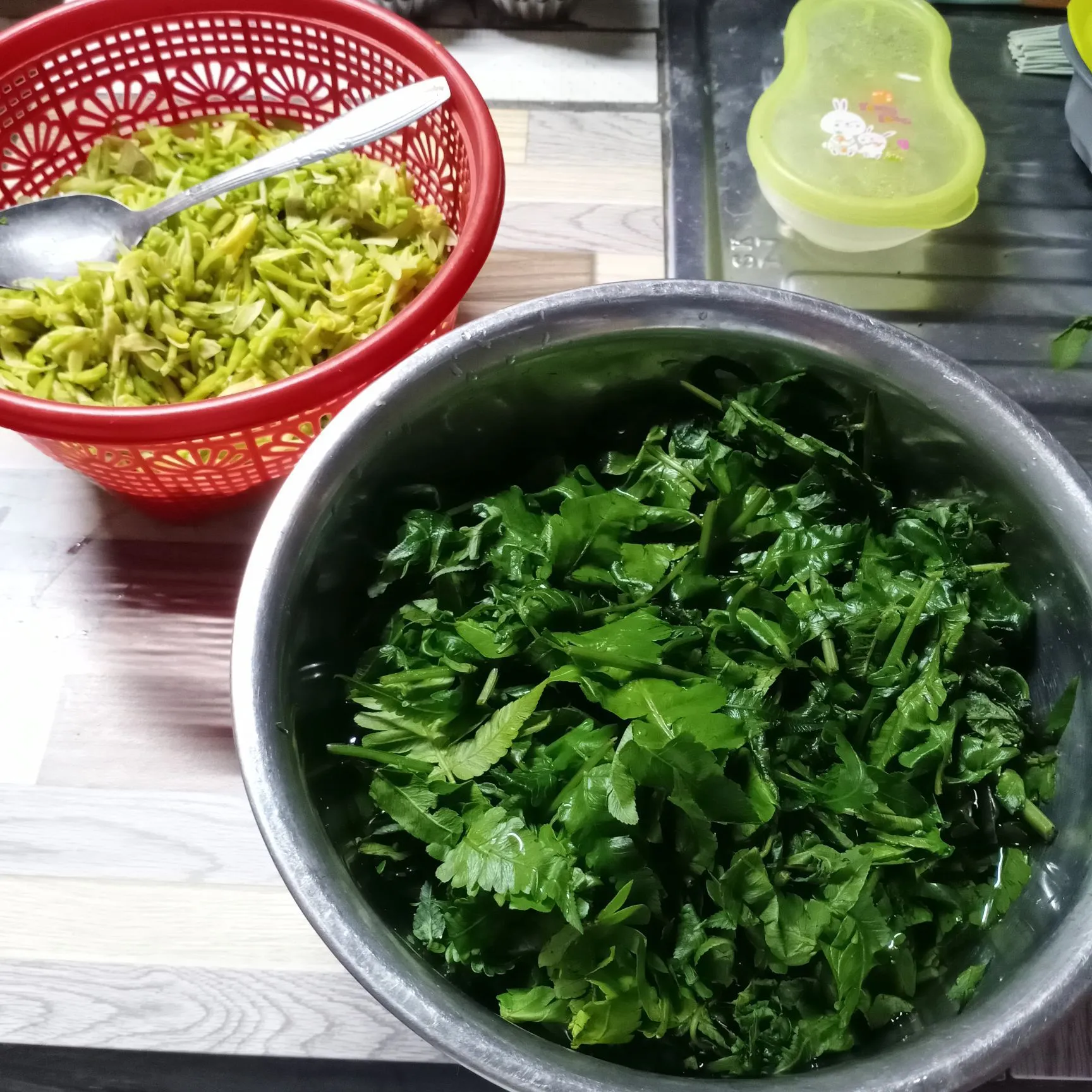 Step 1 Bunga Pepaya Tumis Saus Tiram