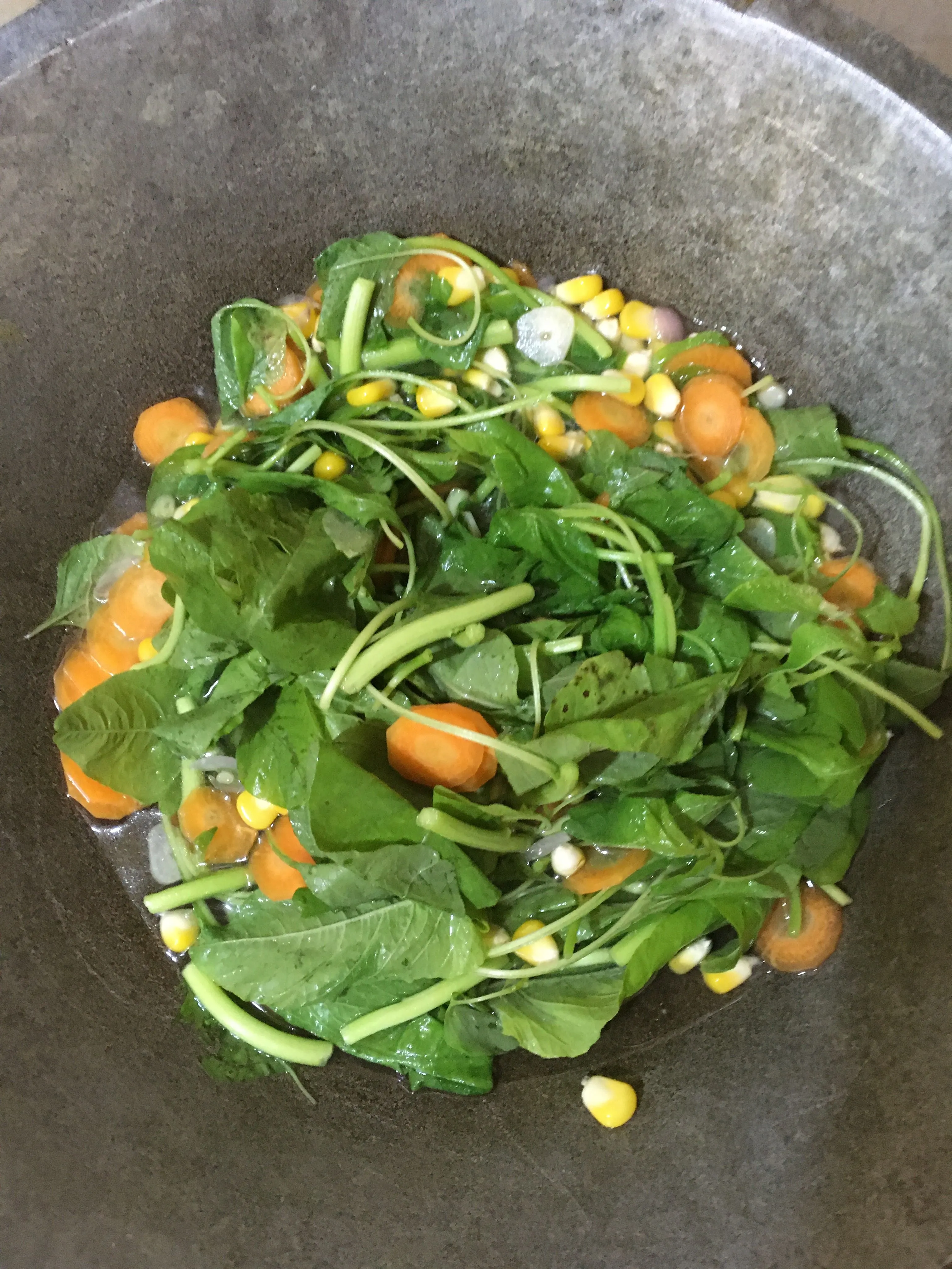 Step 4 Sayur Bayam Pelangi