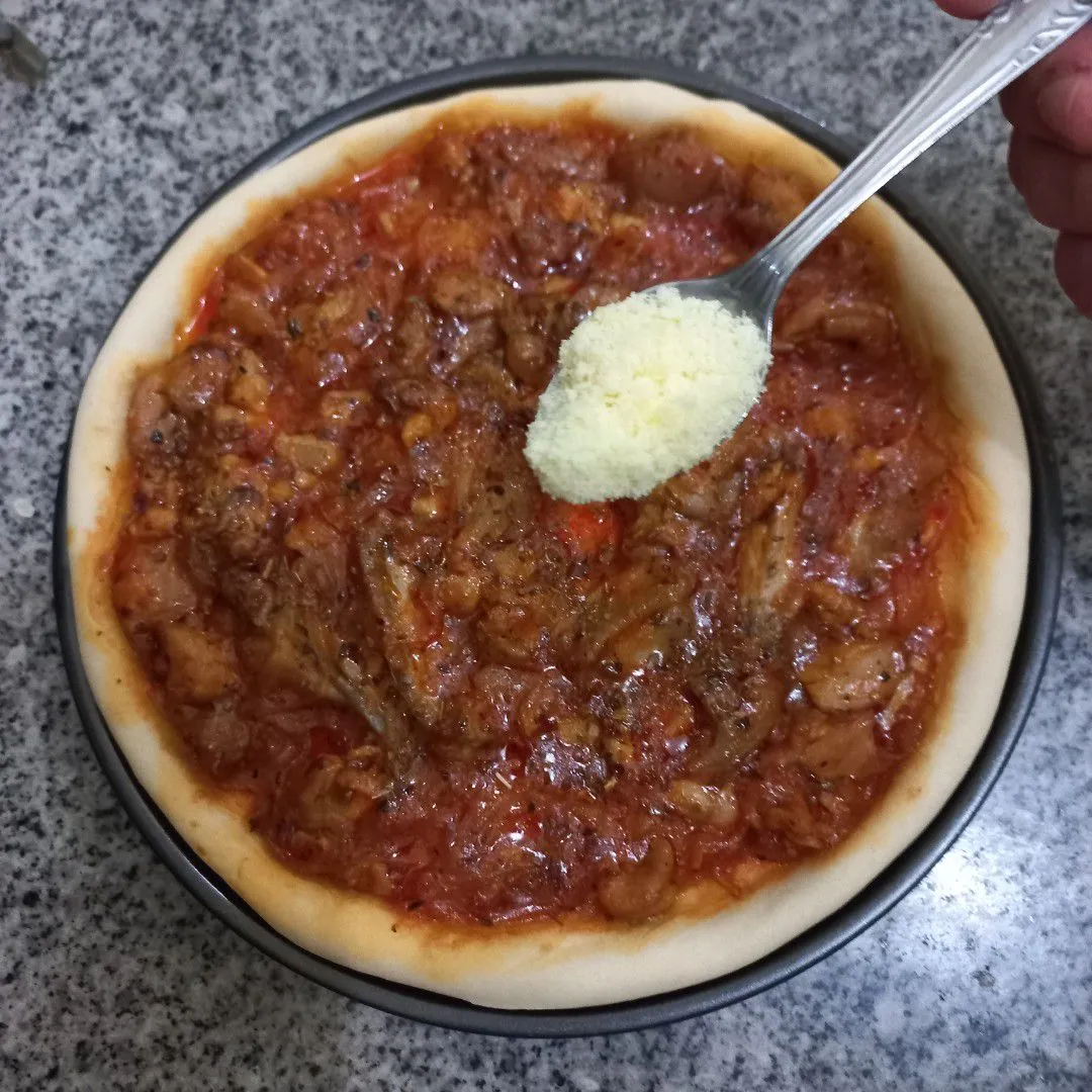 Step 10 Pizza Ayam Keju Parmesan