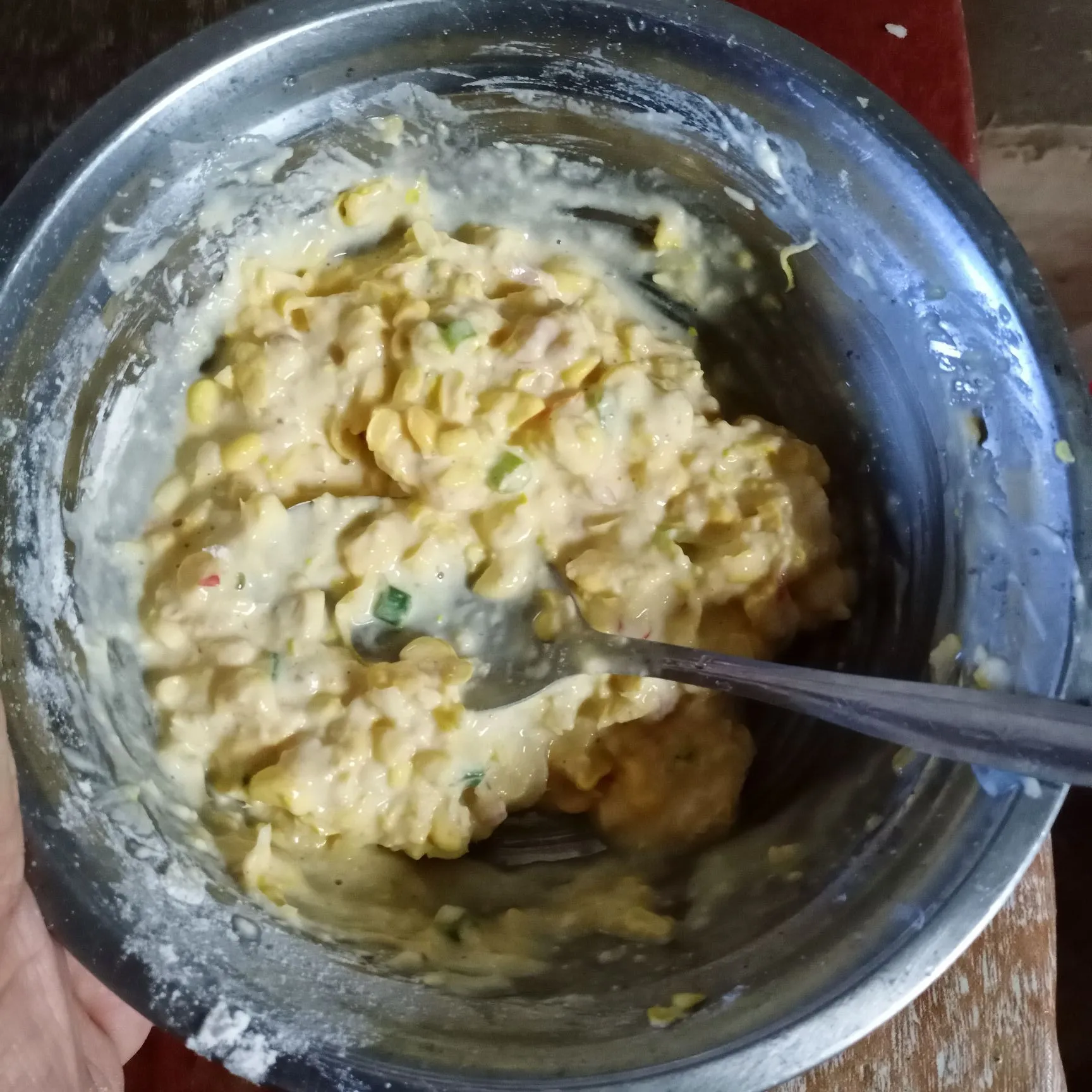 Step 4 Dadar Jagung Pedas