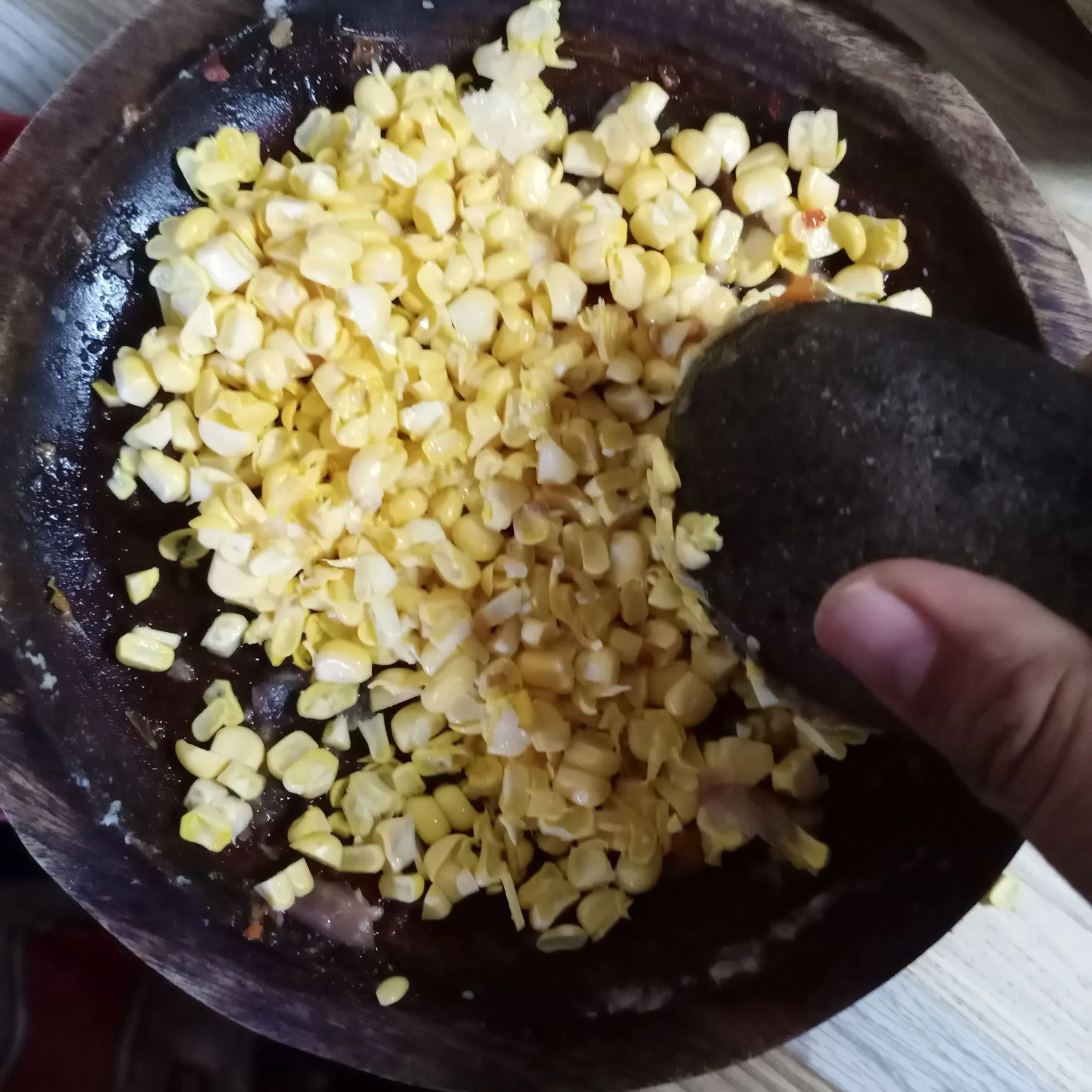 Step 2 Dadar Jagung Pedas
